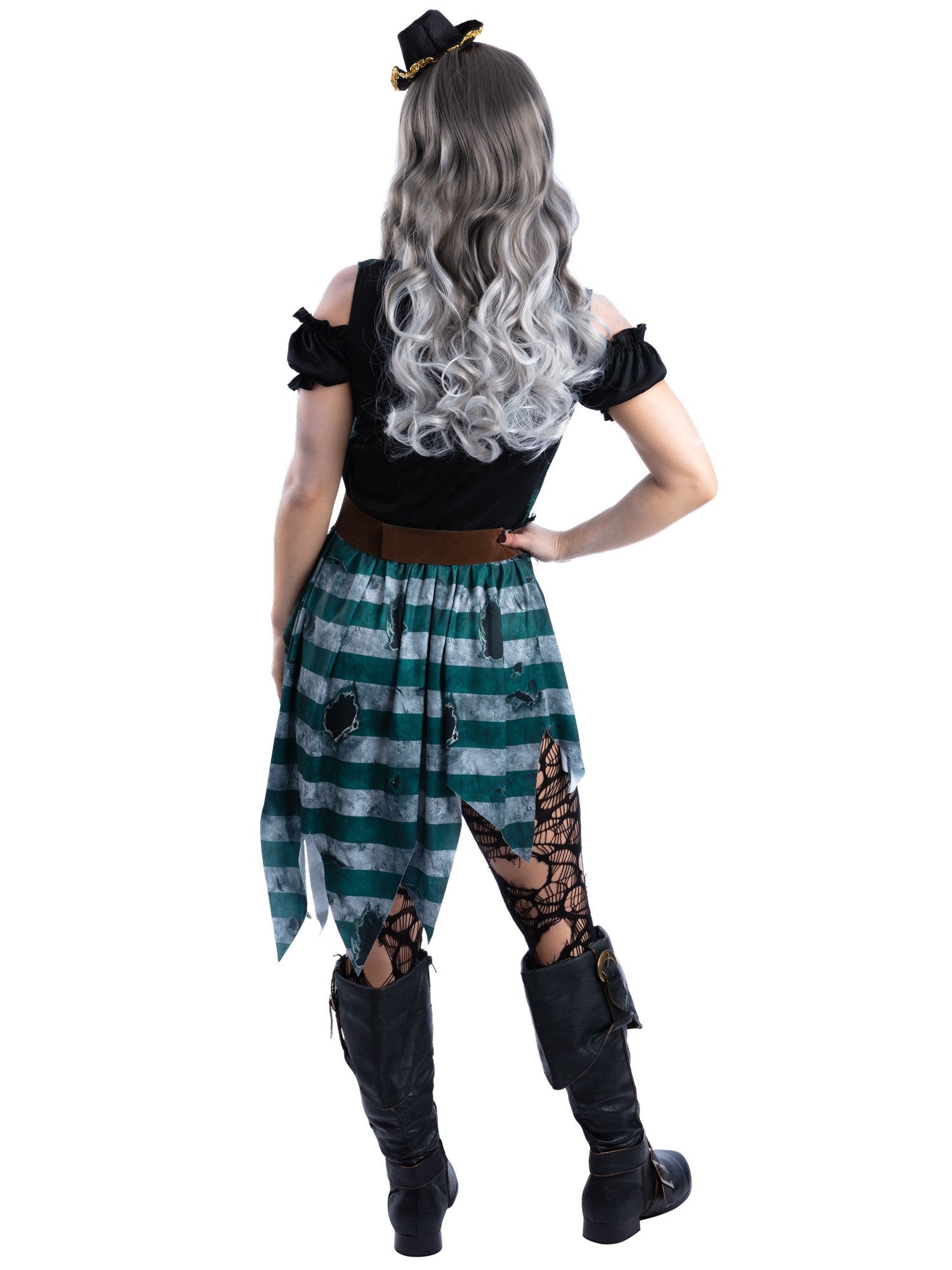 smiffys-fever-skelett-pirat-kost-m-damen-kleid-hut-m image 2