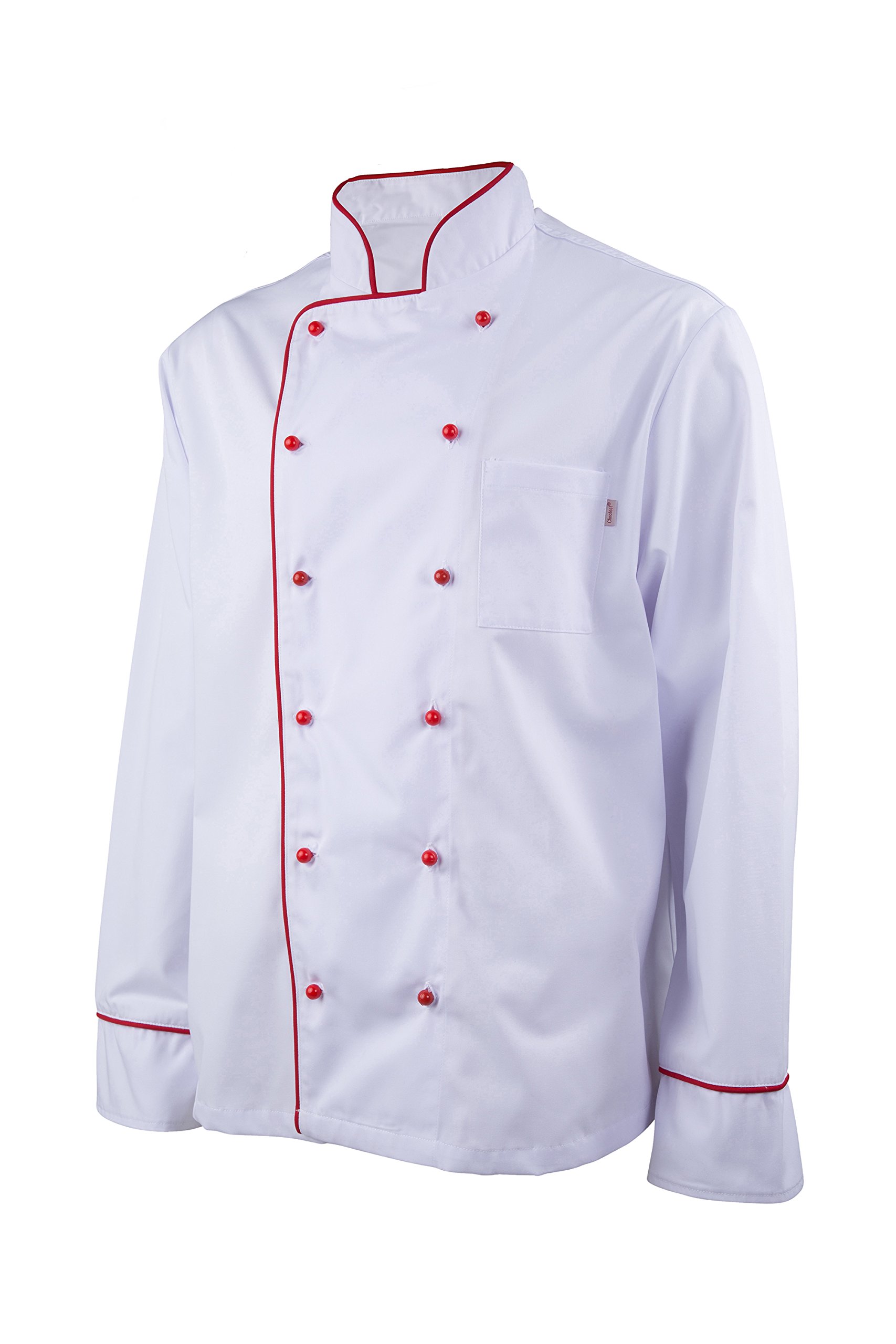 clinotest-personal-kochjacke-langarm-wei-mit-paspeln image 3
