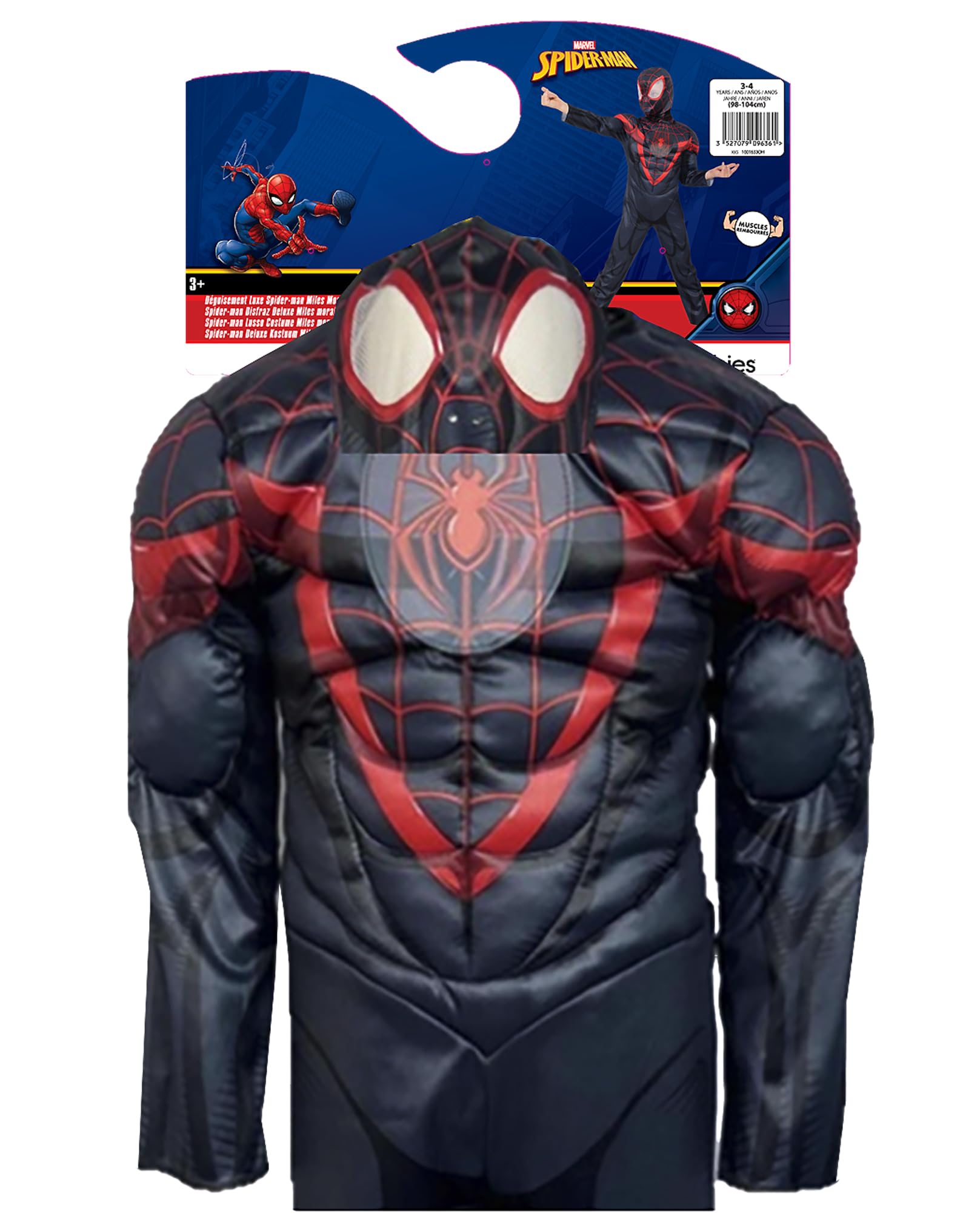 rubie-s-spider-man-miles-morales-kinderkost-m-3-4-j-rot-schwarz image 2