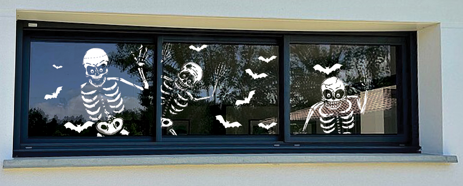rubies-d-coration-skelett-sticker-zum-selberbauen-halloween-deko image 1