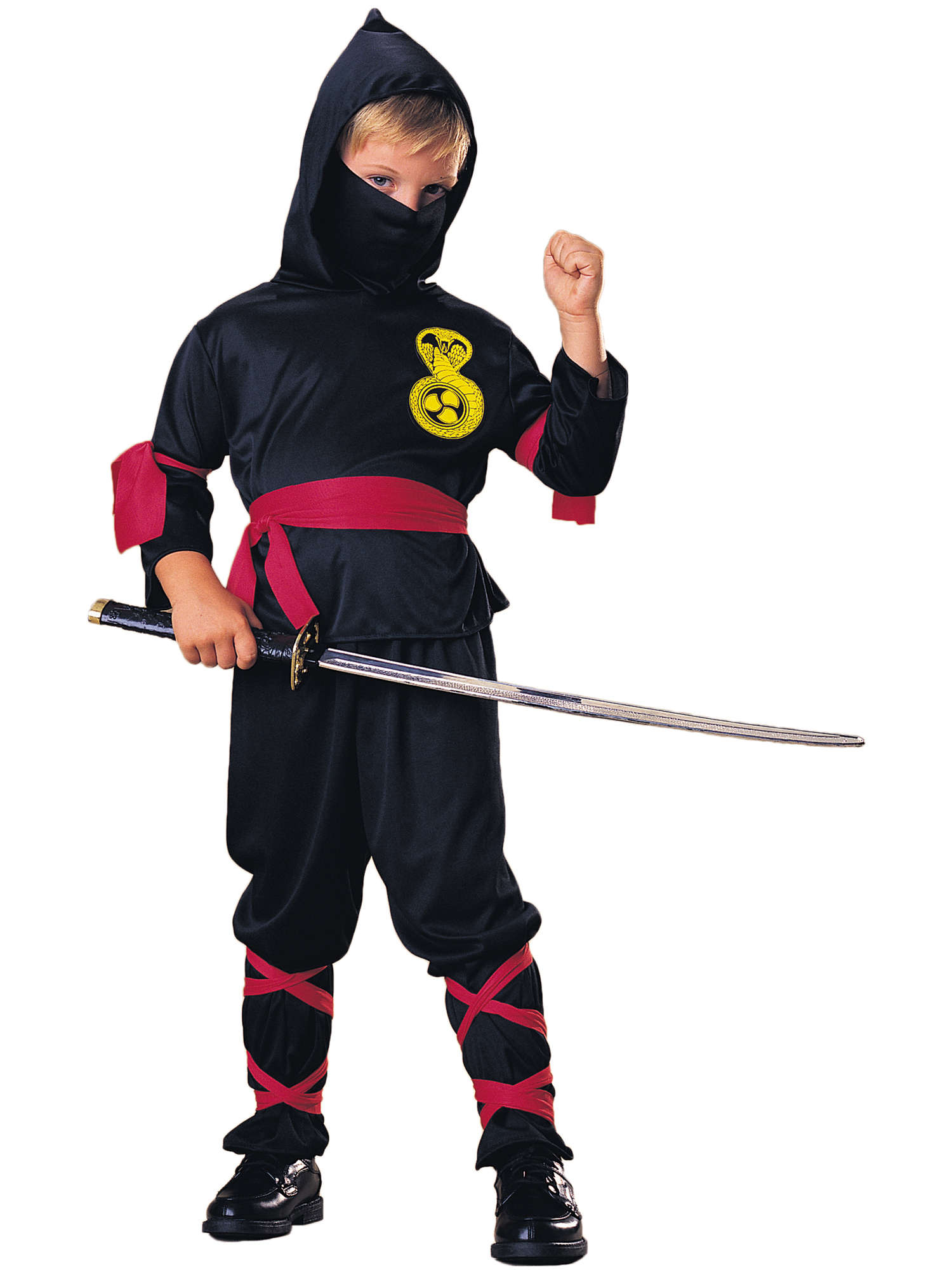 rubies-ninja-schwarz-kost-m-mit-kapuze-und-g-rtel image 1
