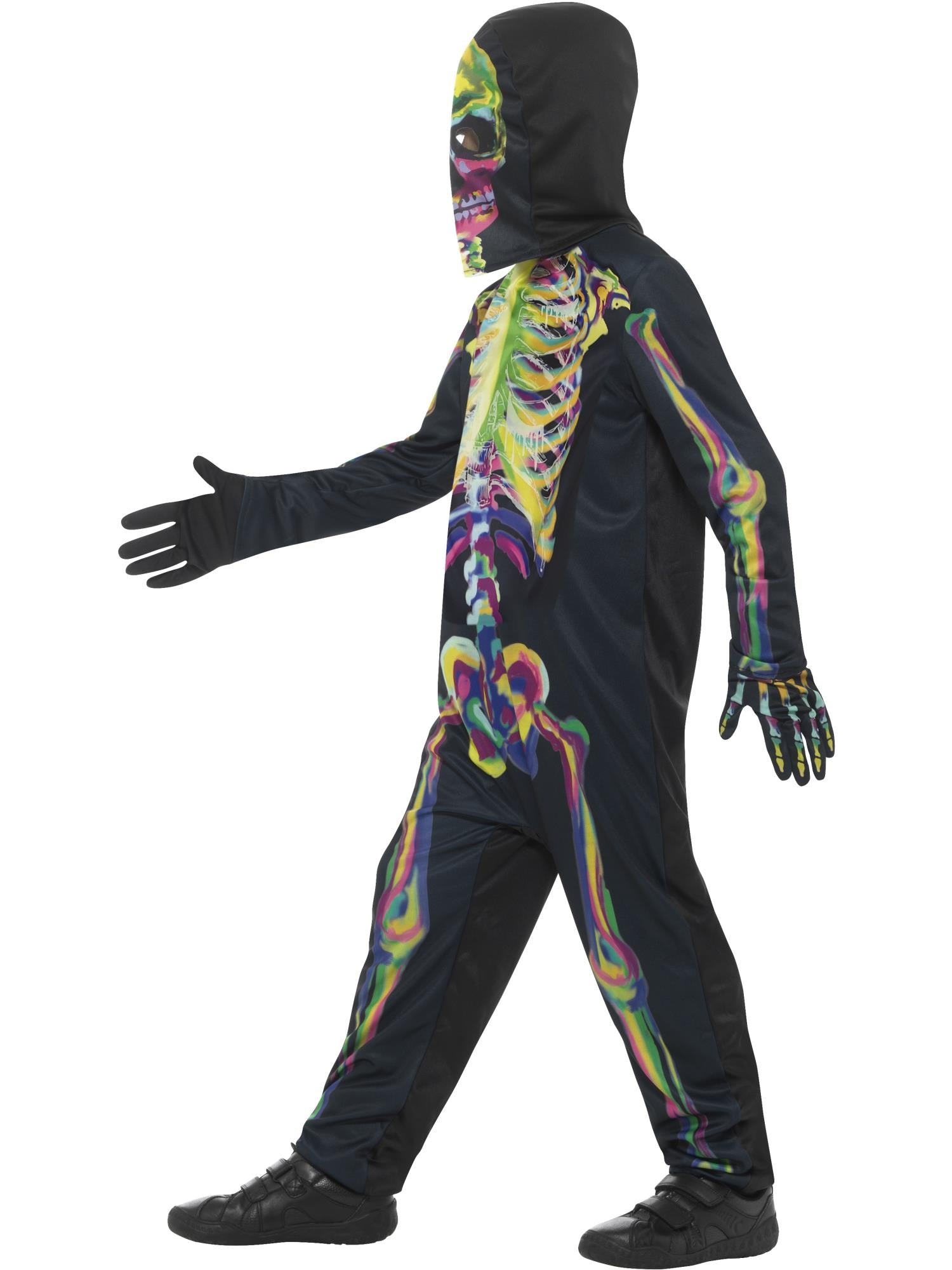 smiffys-fever-skelett-kost-m-bunt-l-10-12-mit-maske image 3
