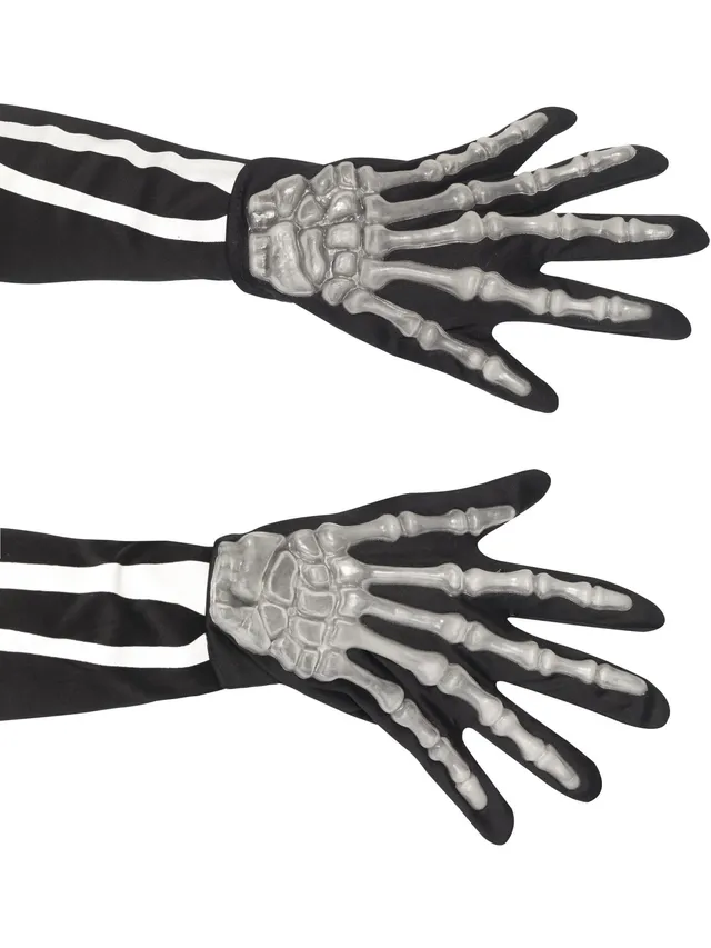 smiffys-fever-skeleton-handschuhe-schwarz image 1
