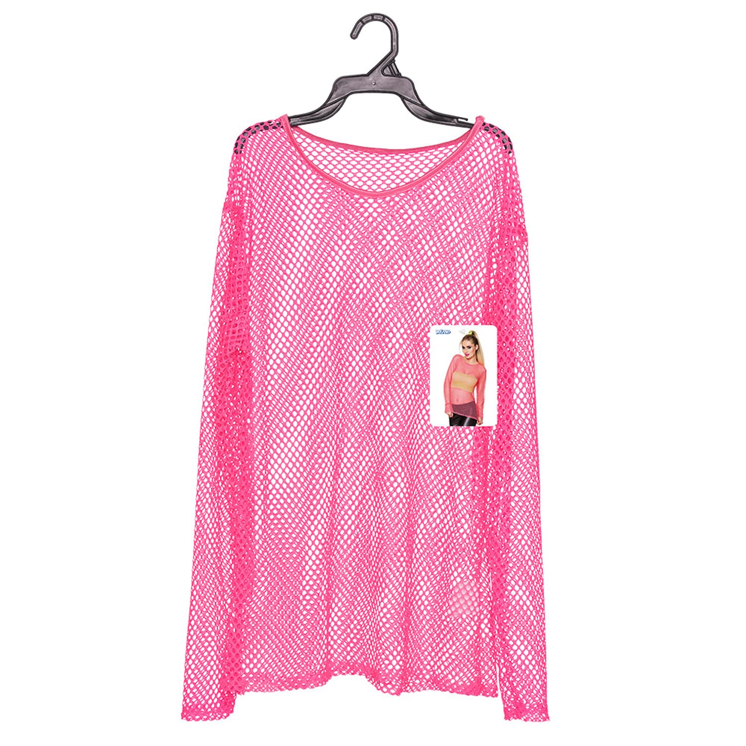 boland-fischnetz-shirt-neon-pink-m-l-party-oberteil-damen image 4