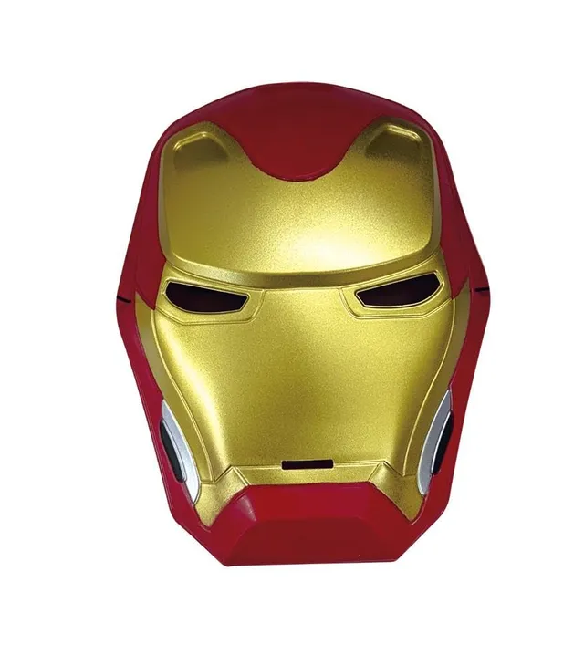 rubie-s-deluxe-iron-man-maske-kinder-frontmaske-rot-gold image 1
