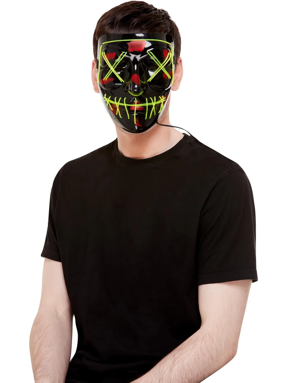 smiffys-fever-stitch-maske-gr-n-neon-led-schwarz image 1