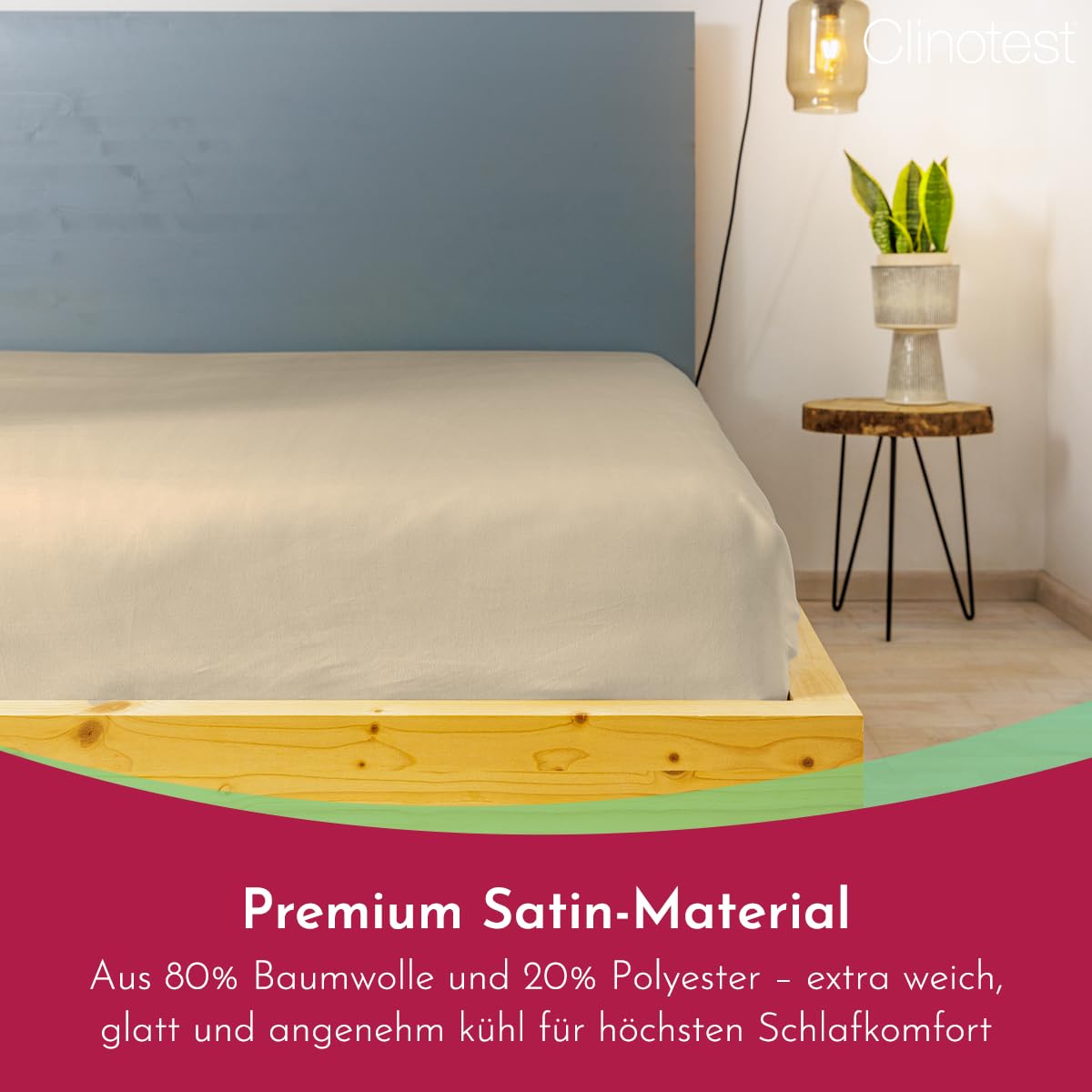 clinotest-bettwaren-240x290-bettlaken-beige-satin-ohne-gummizug image 4