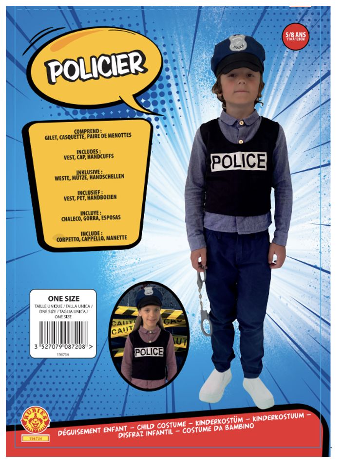 rubies-police-role-play-polizeikost-m-set-5-teilig-hut image 2