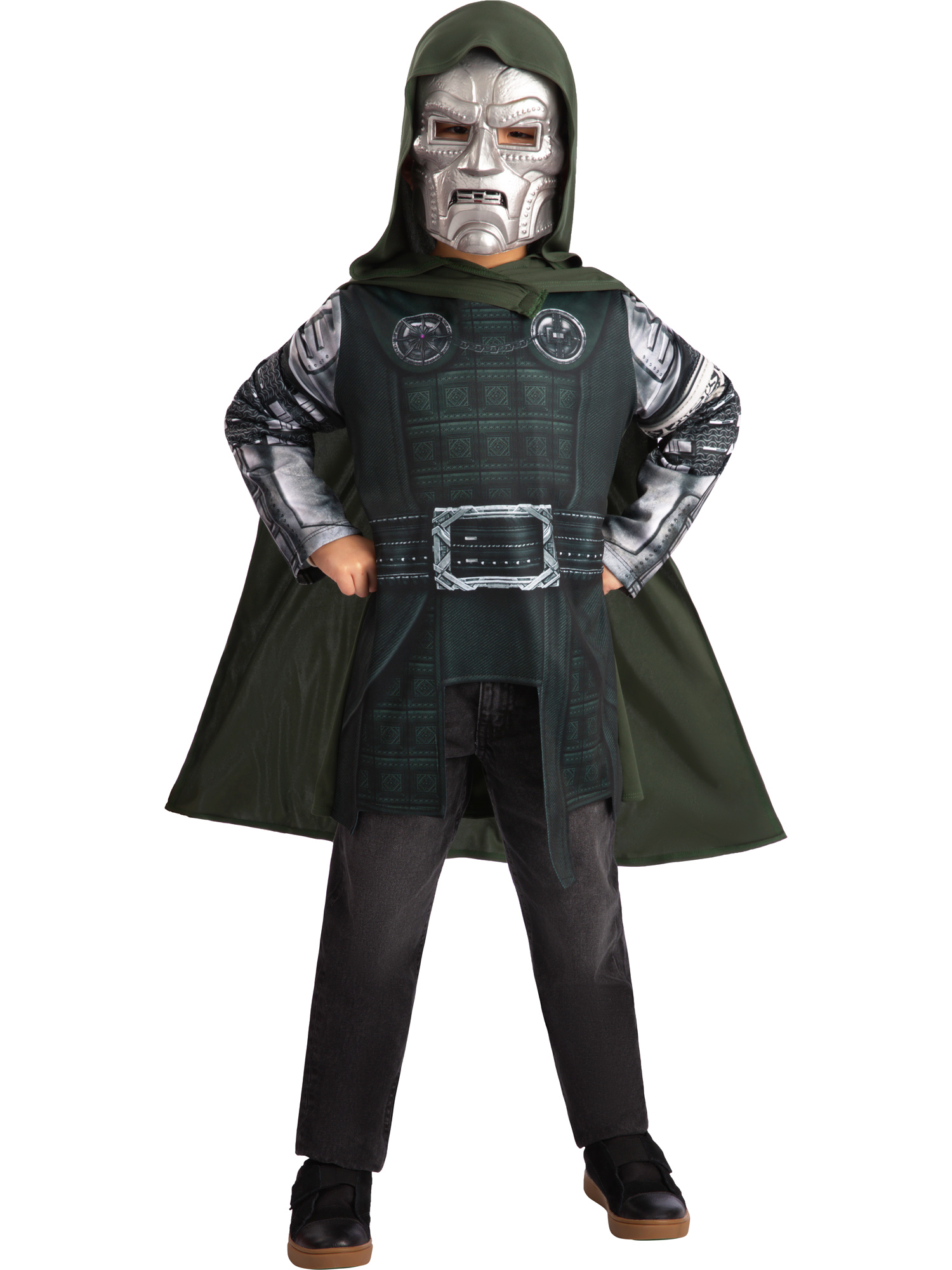 rubies-dr-doom-kost-m-kinder-tunika-cape-maske-avengers image 3