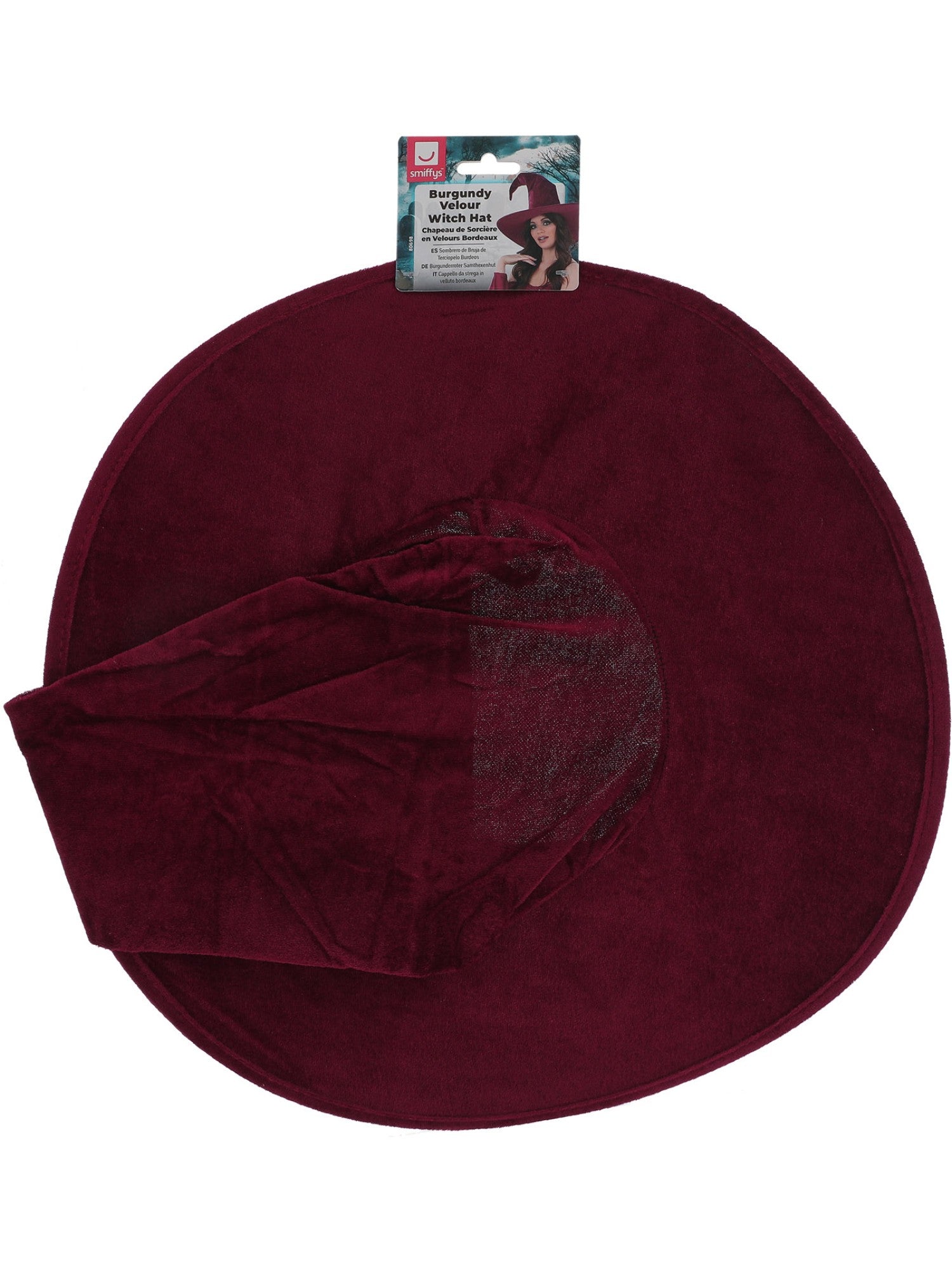 smiffys-fever-burgundy-velour-hexenhut-damen-bordeaux image 2