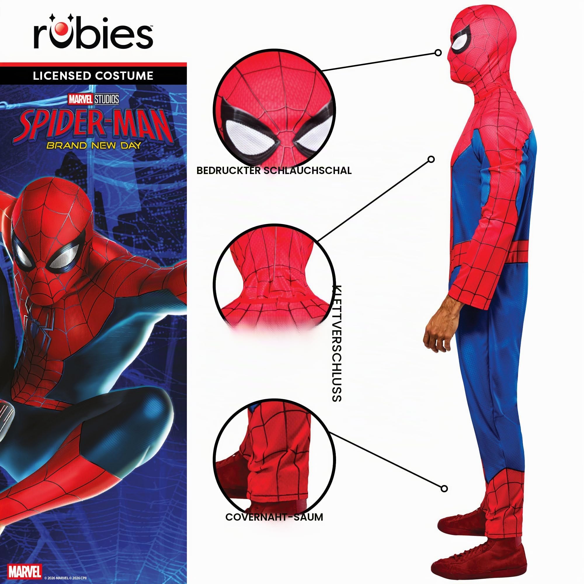 rubie-s-deluxe-spider-man-klassik-herren-kost-m-gr-e-l image 4