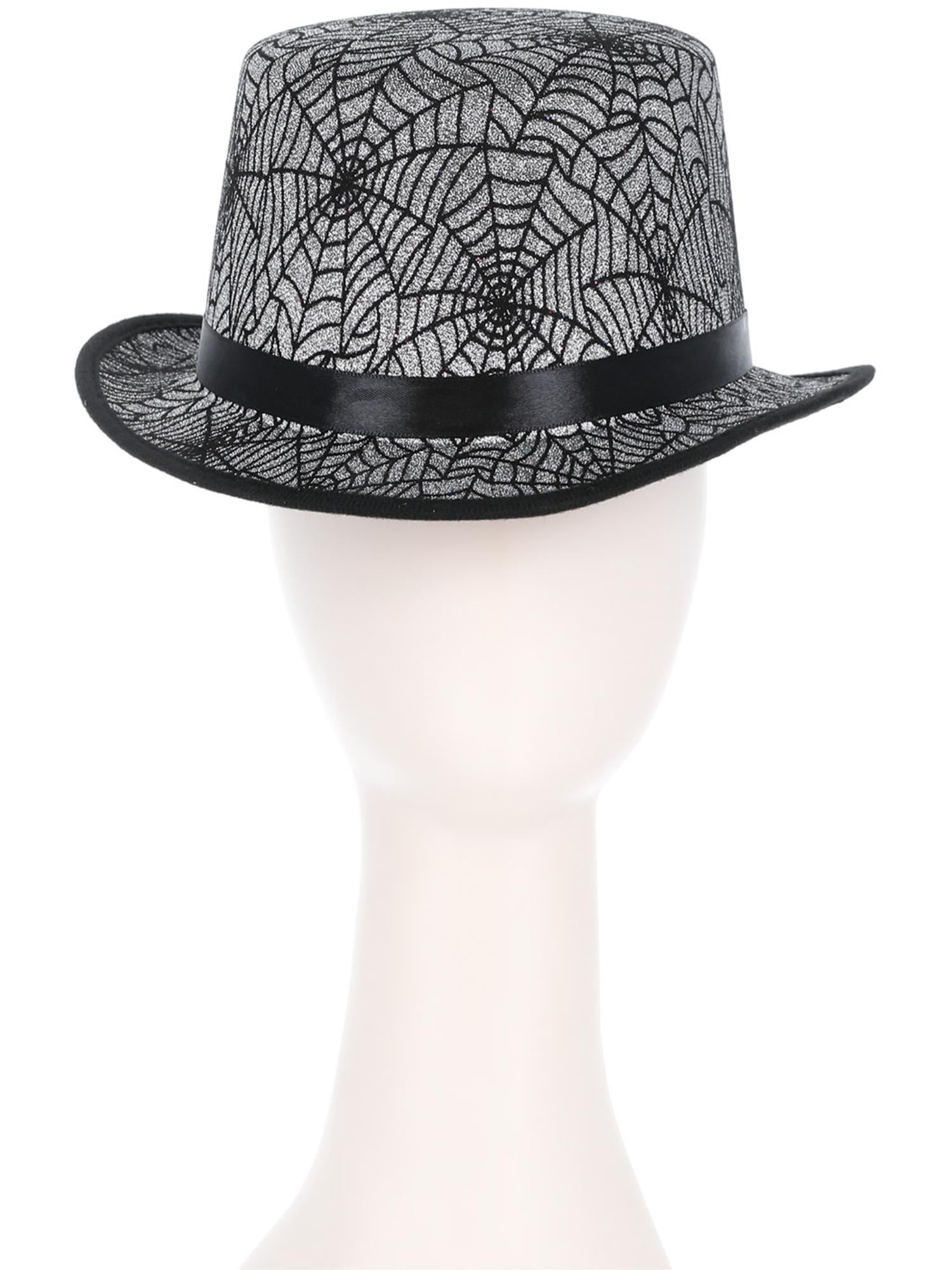 smiffys-fever-spider-web-zylinder-schwarz-silber-erwachsene image 2