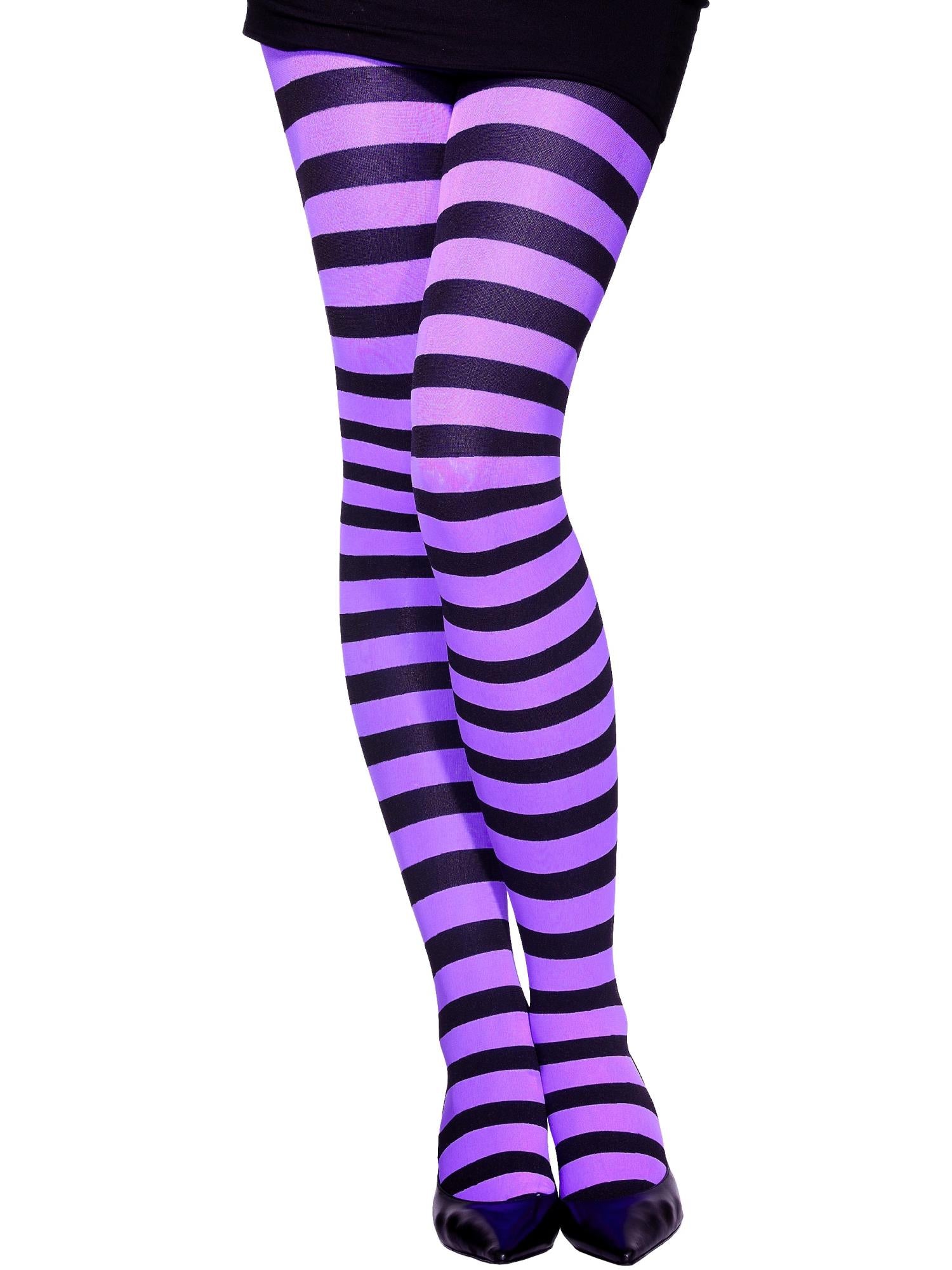 smiffys-fever-tights-lila-schwarz-6-12-strumpfhose image 2