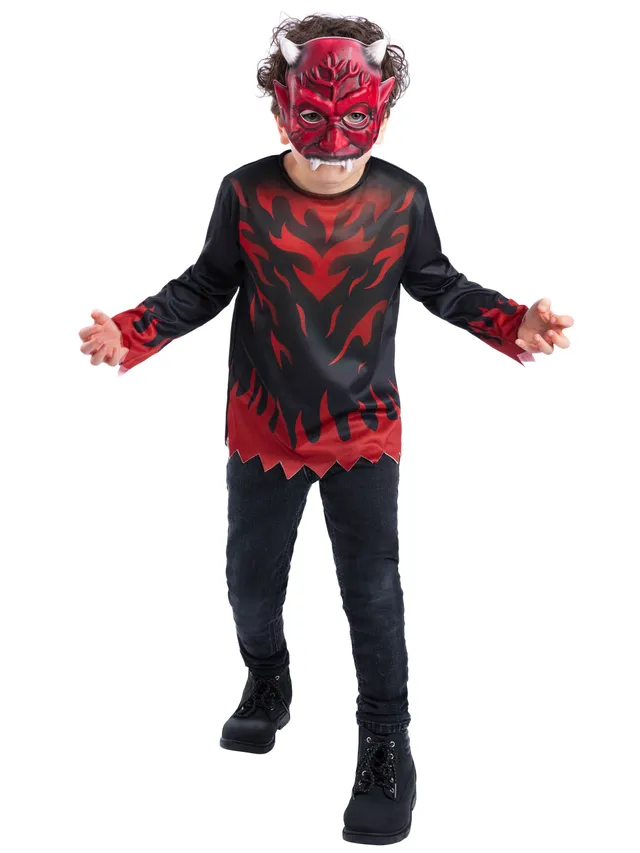 rubies-teufel-kost-m-top-maske-kinder-schwarz-rot image 1
