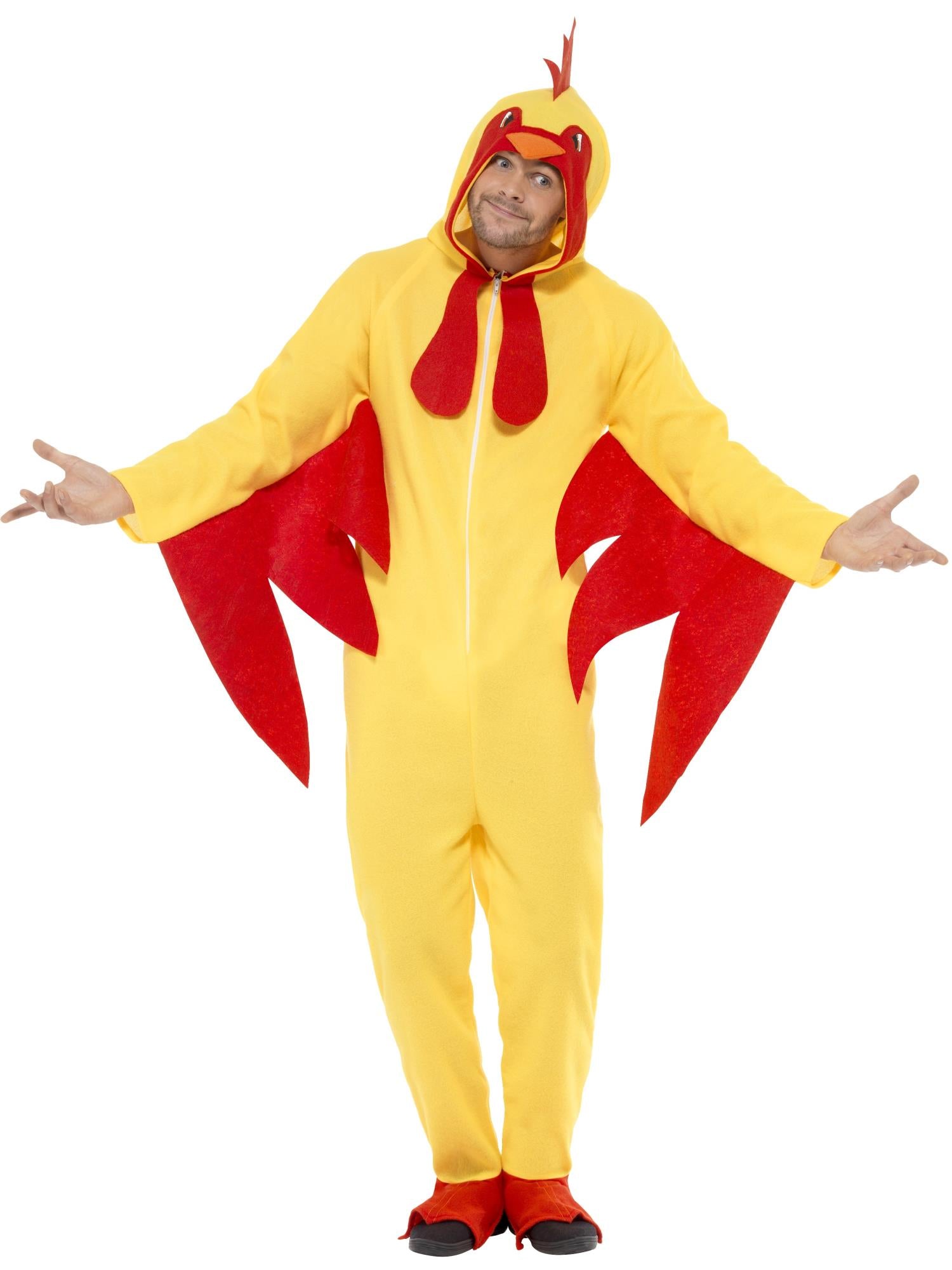 smiffys-fever-h-hnerkost-m-gelb-overall-mit-kapuze-m image 1