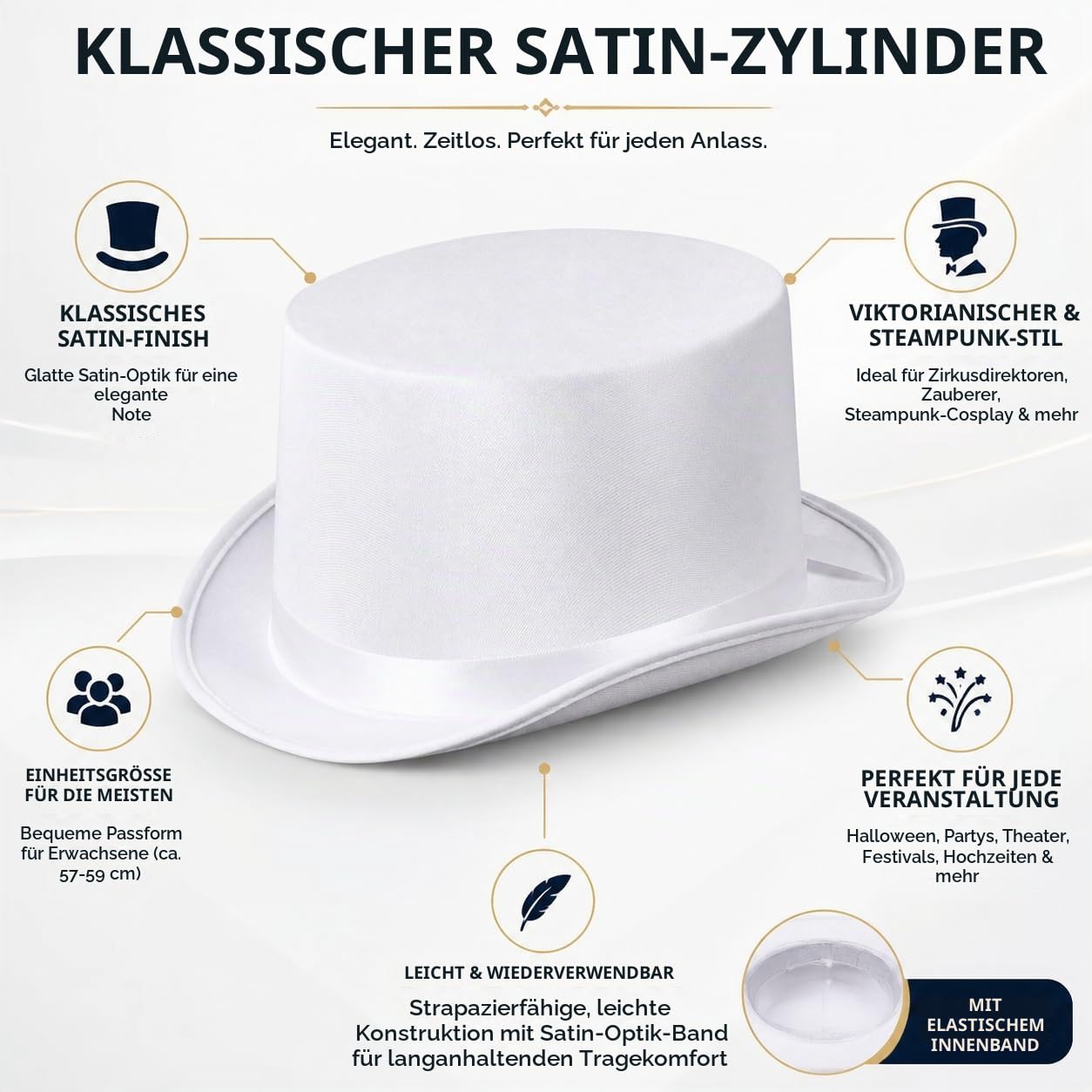 boland-gala-hut-zylinder-filz-wei-kost-m-kopfbedeckung image 2