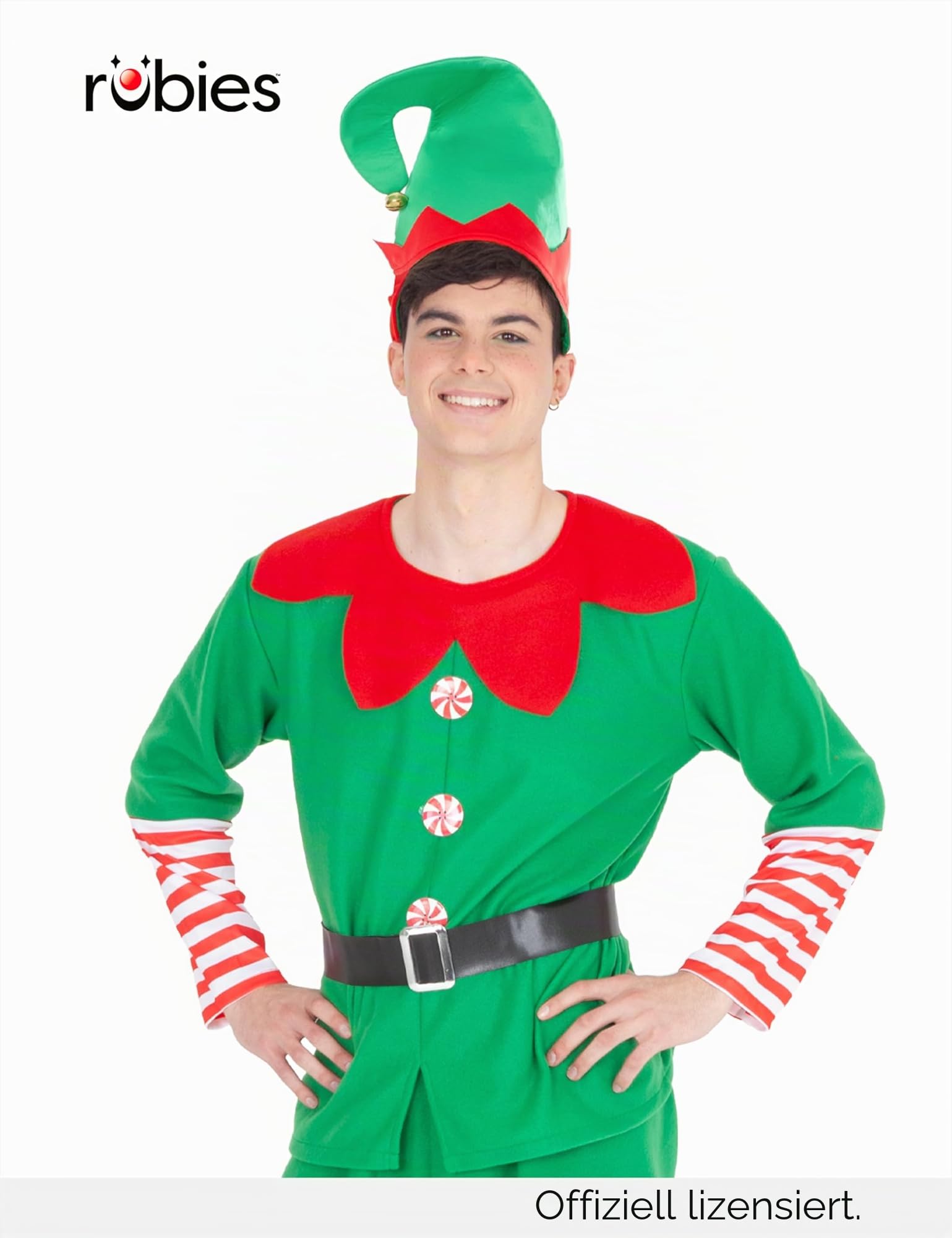 rubie-s-deluxe-elfen-kost-m-herren-weihnachtself-mit-m-tze image 2