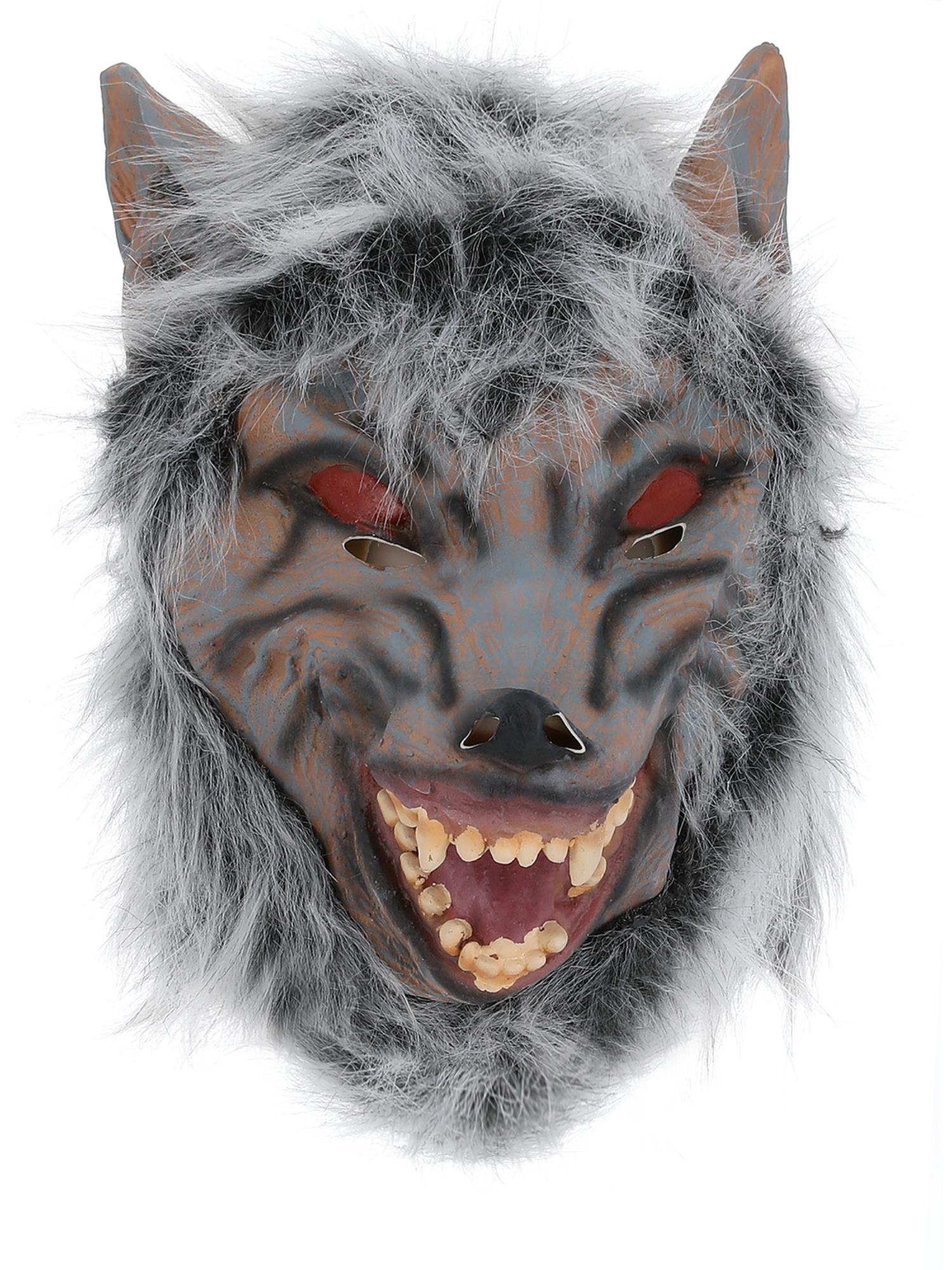 smiffys-fever-prowler-wolf-maske-grau-latex-berzug image 3