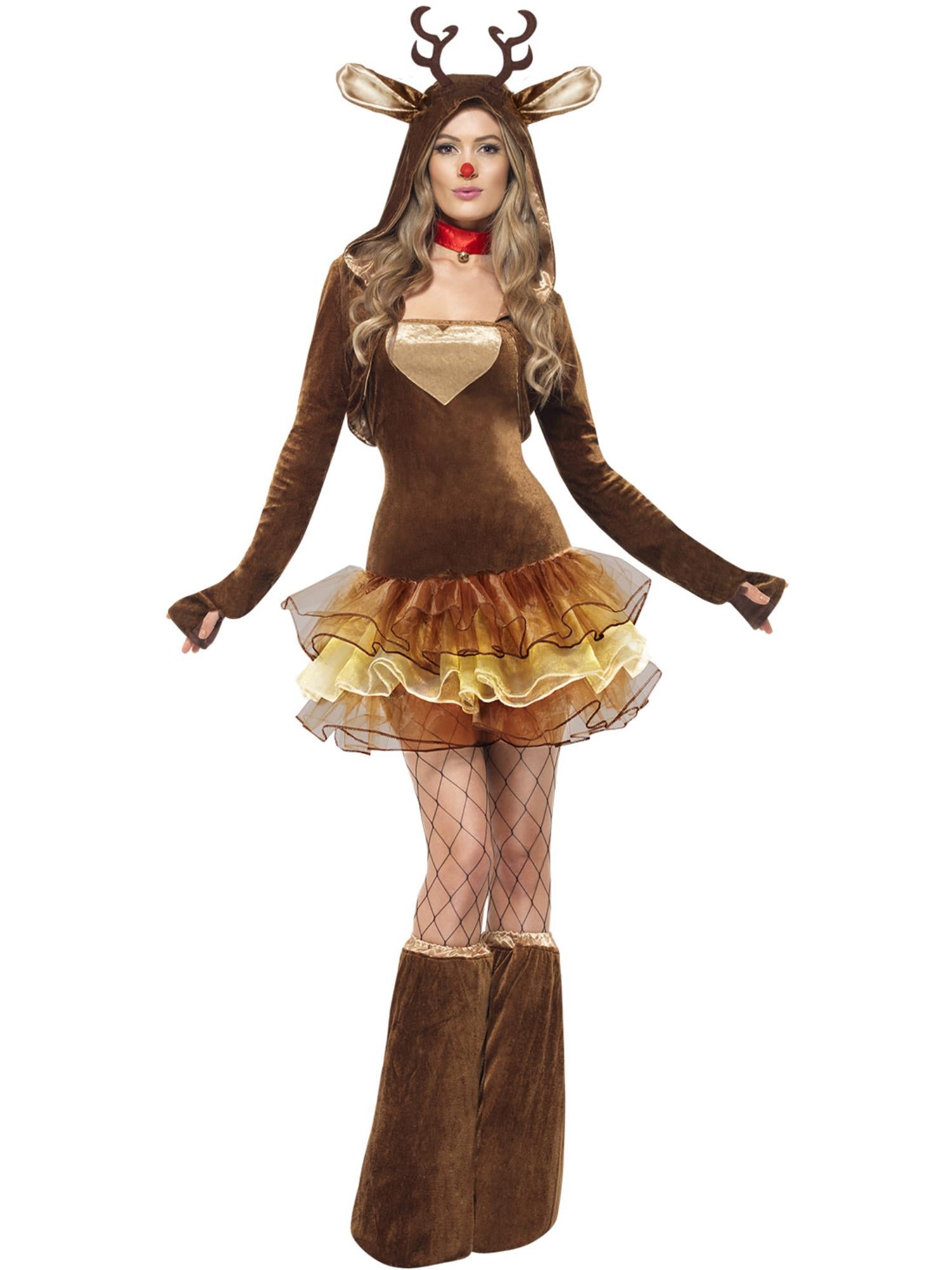 smiffys-fever-rentier-tutu-kost-m-damen-braun image 4