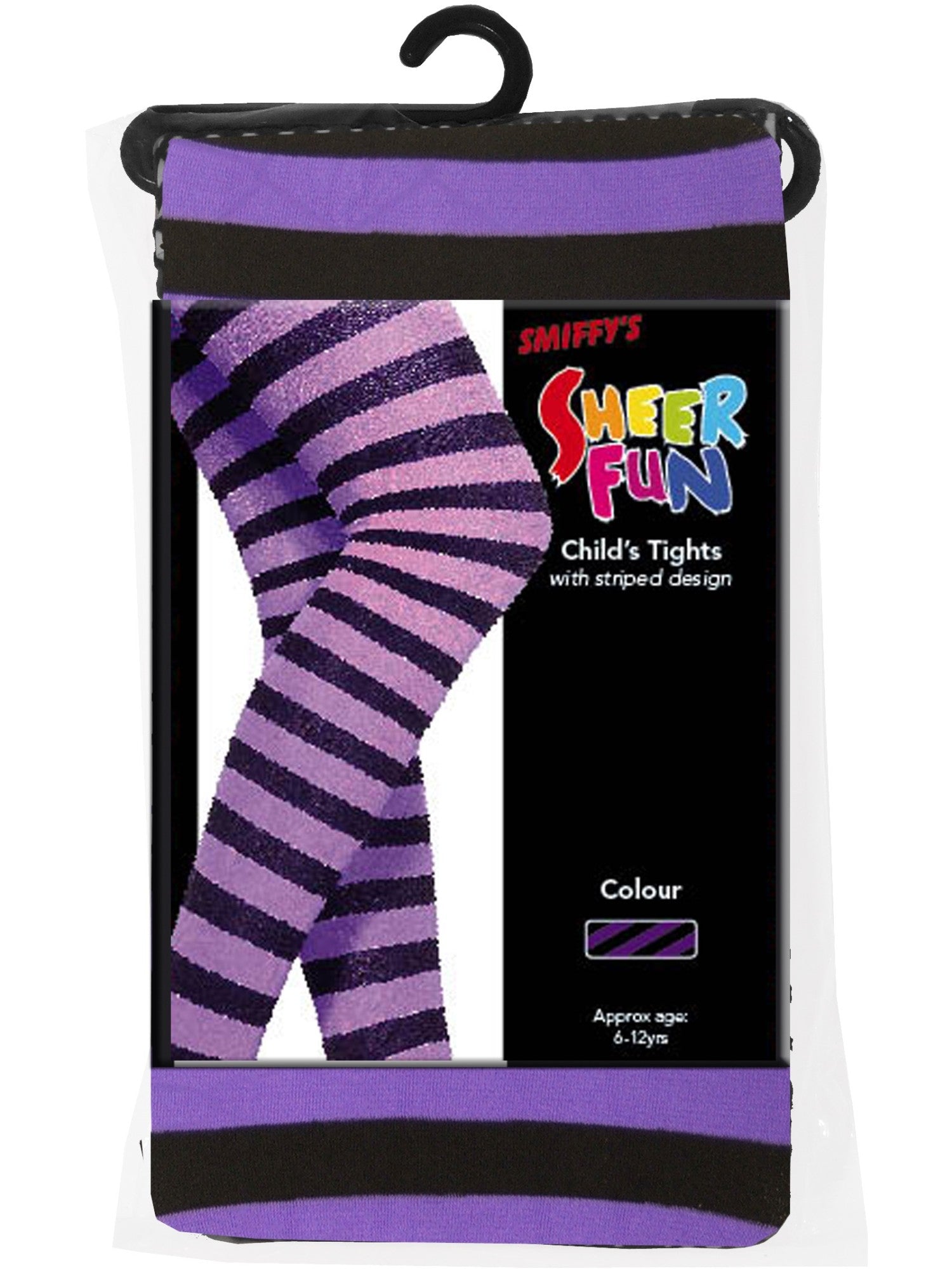 smiffys-fever-tights-lila-schwarz-6-12-strumpfhose image 3