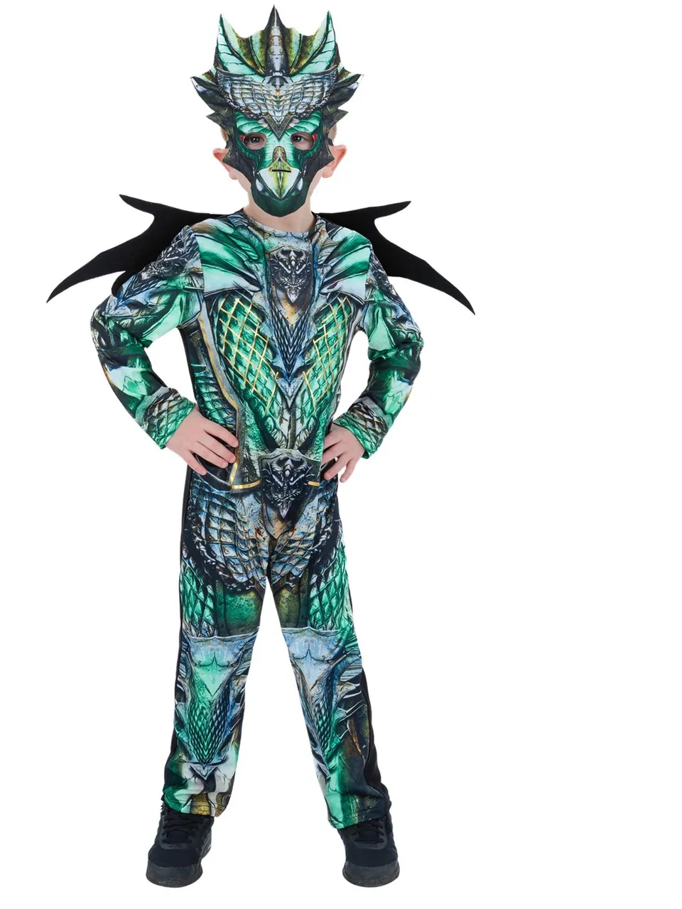 smiffys-fever-dragon-kost-m-kinder-gr-n-gr-l-10-12-jahre image 1