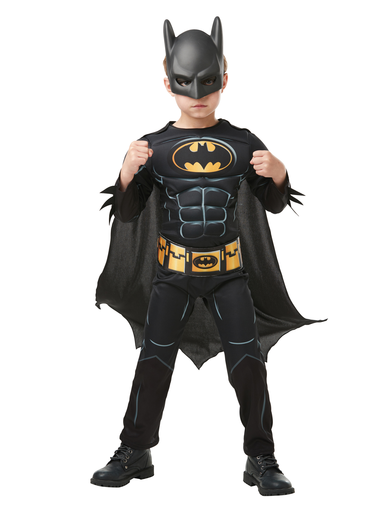 rubies-batman-kost-m-deluxe-schwarz-gelb-muskeln image 2