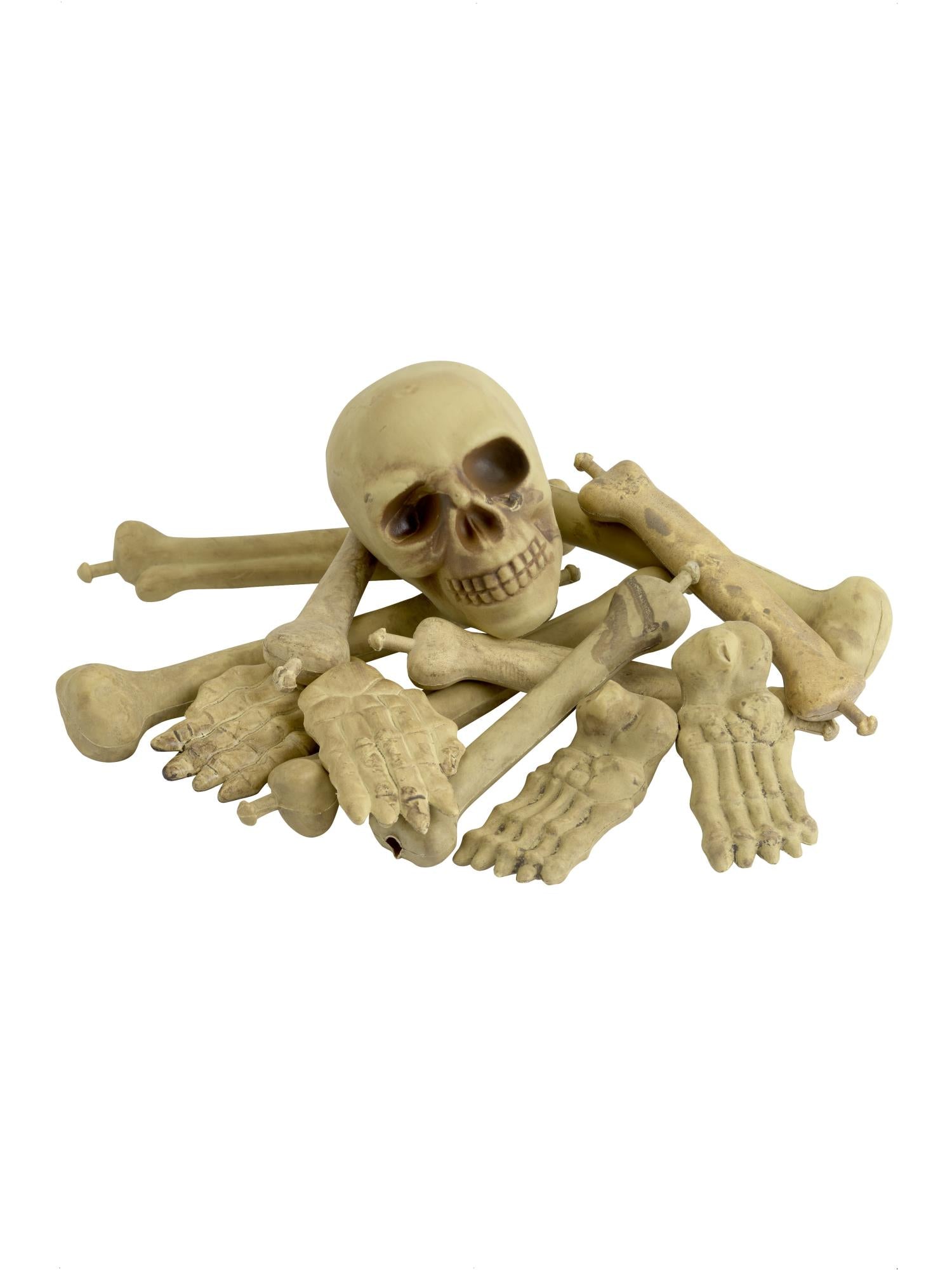 smiffys-fever-knochenbeutel-totenkopf-skelett-deko-wei image 1