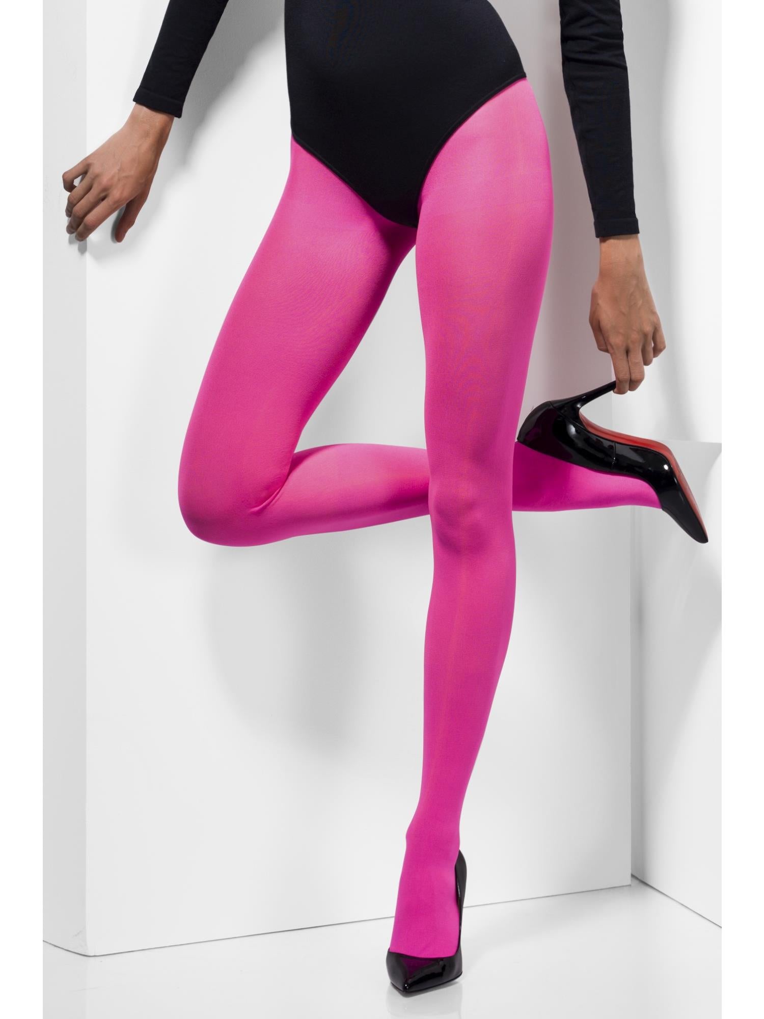 smiffys-fever-opaque-tights-strumpfhose-pink-blickdicht image 2