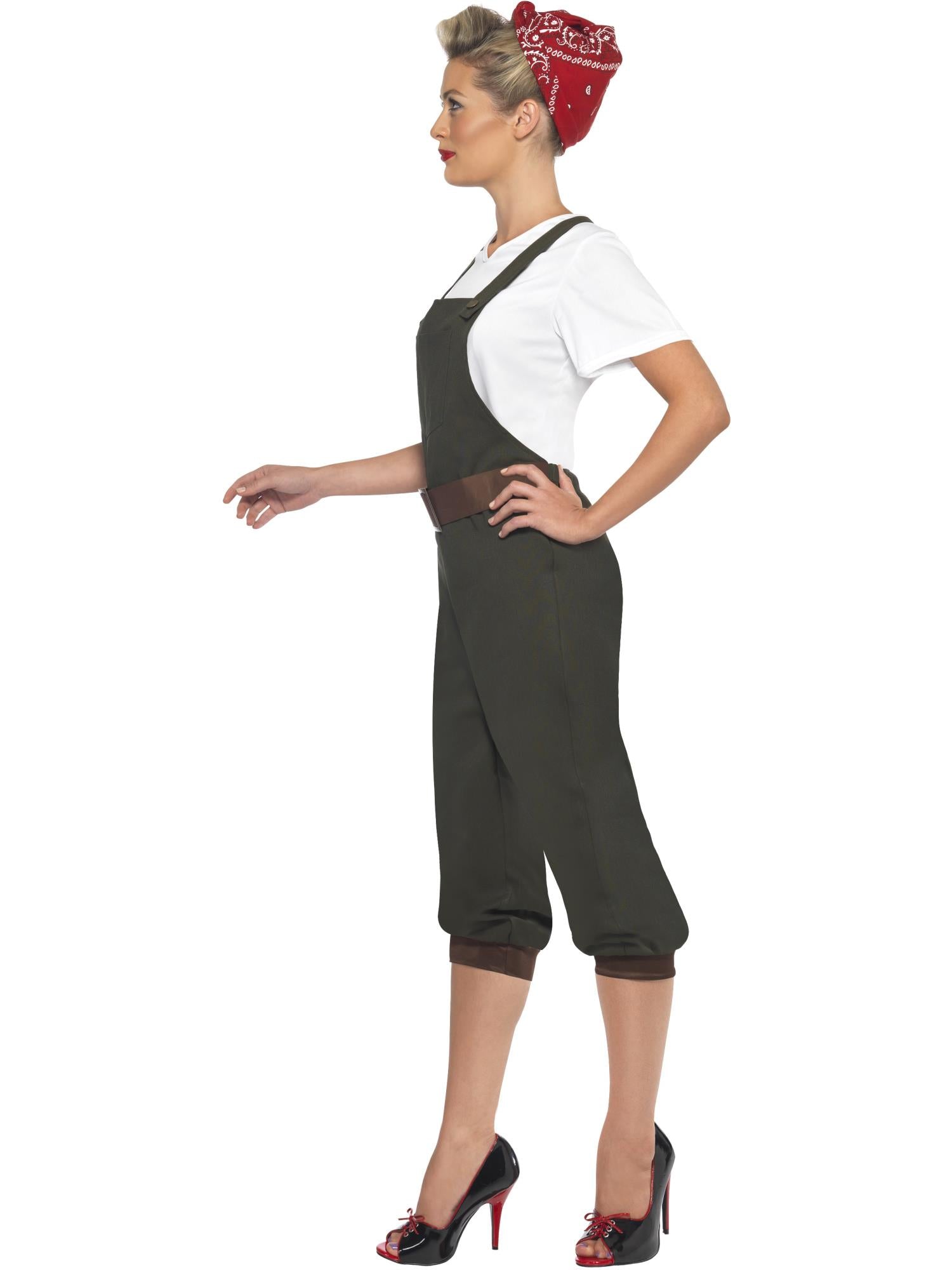 smiffys-fever-ww2-land-girl-kost-m-gr-n-damen image 3