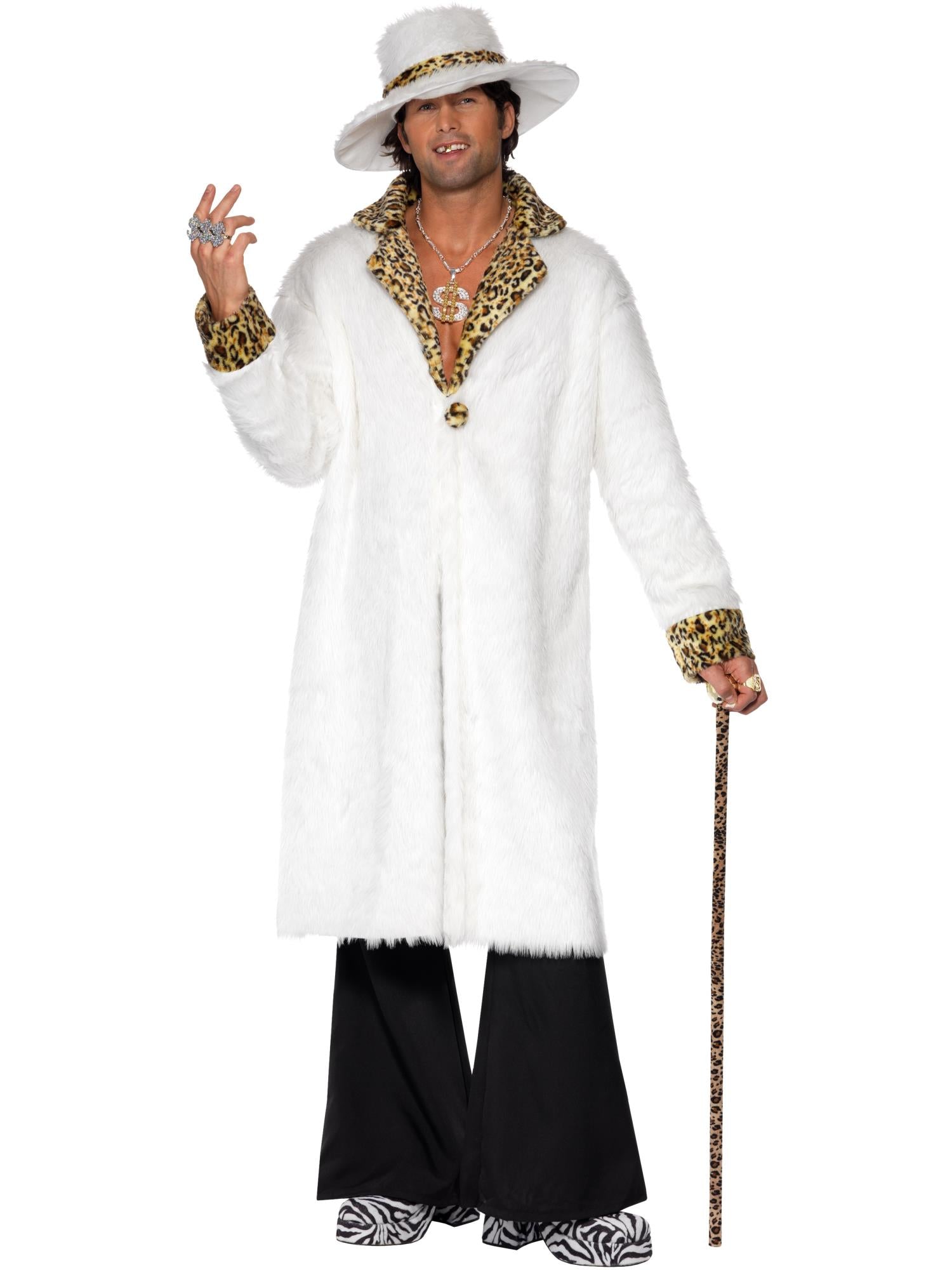 smiffys-fever-pimp-kost-m-wei-leo-herren-mantel-hut-70er image 4