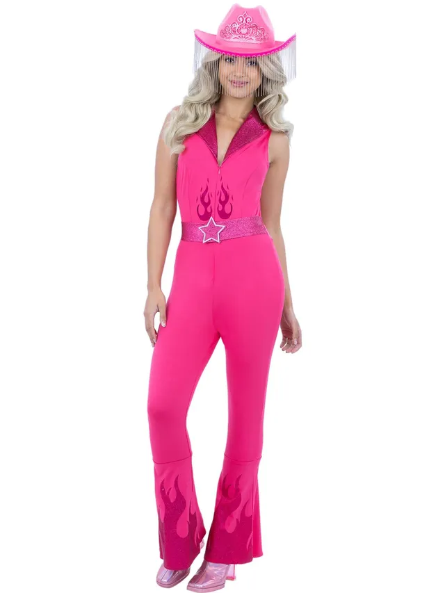 smiffys-fever-glamorous-cowgirl-kost-m-jumpsuit-pink image 1