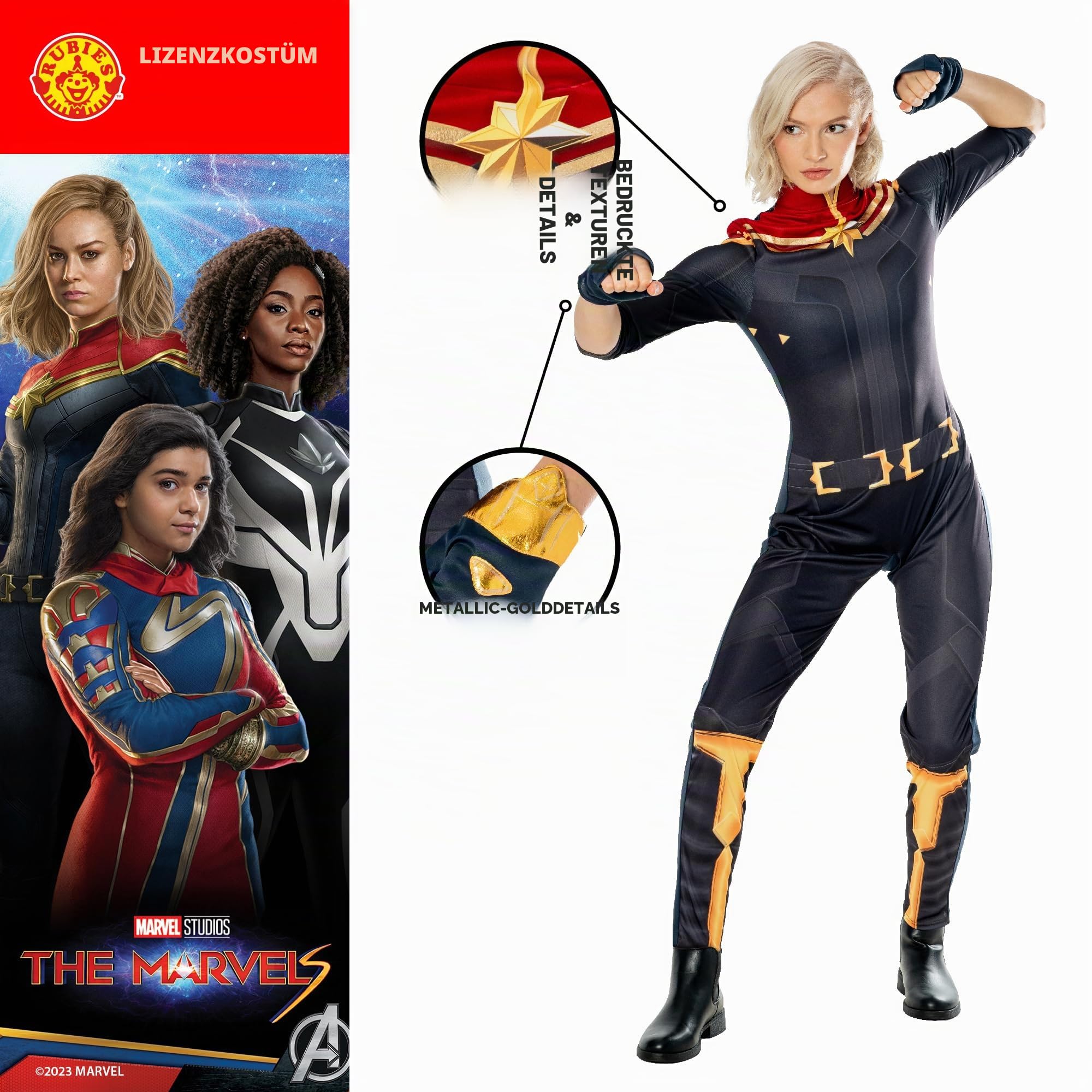 rubie-s-deluxe-captain-marvel-damenkost-m-xs-overall image 3