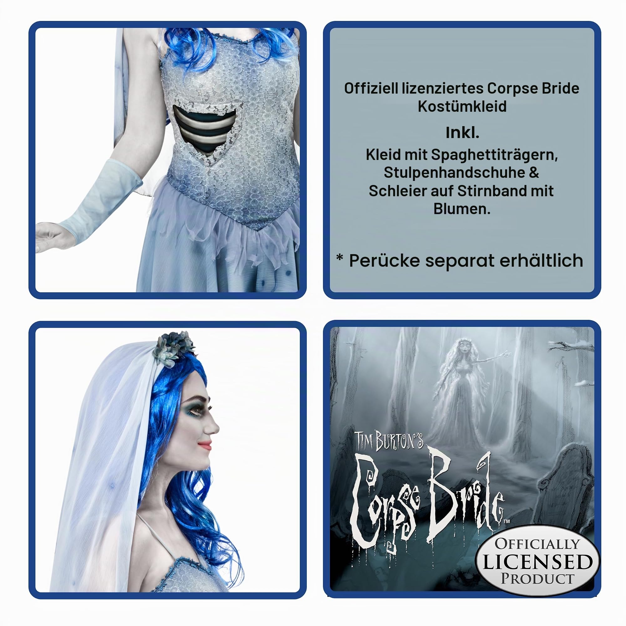rubie-s-deluxe-corpse-bride-emily-kost-m-kleid-s-mit-schleier image 3