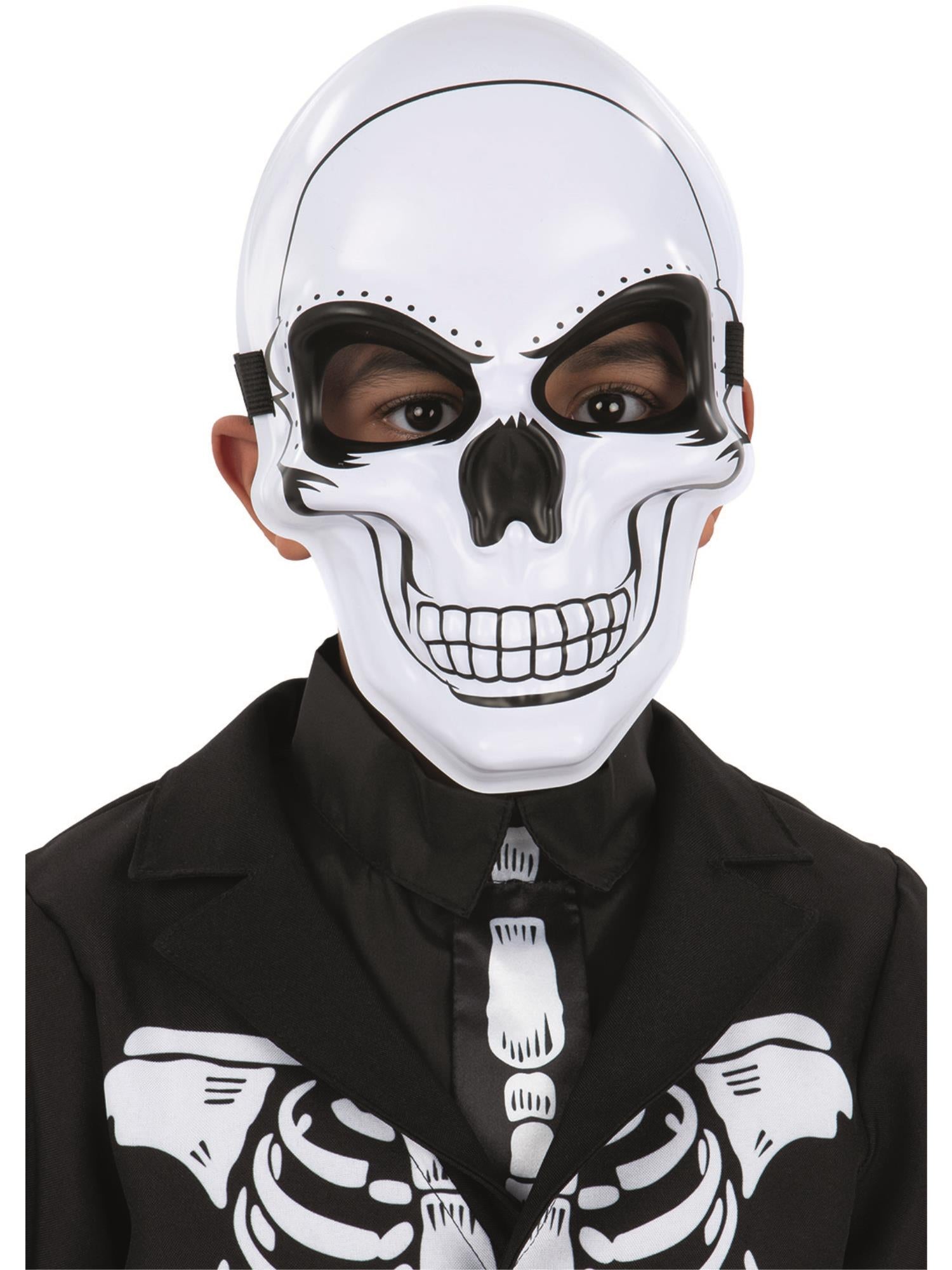 smiffys-fever-skelett-maske-kinder-wei-schwarz-totenkopf image 1