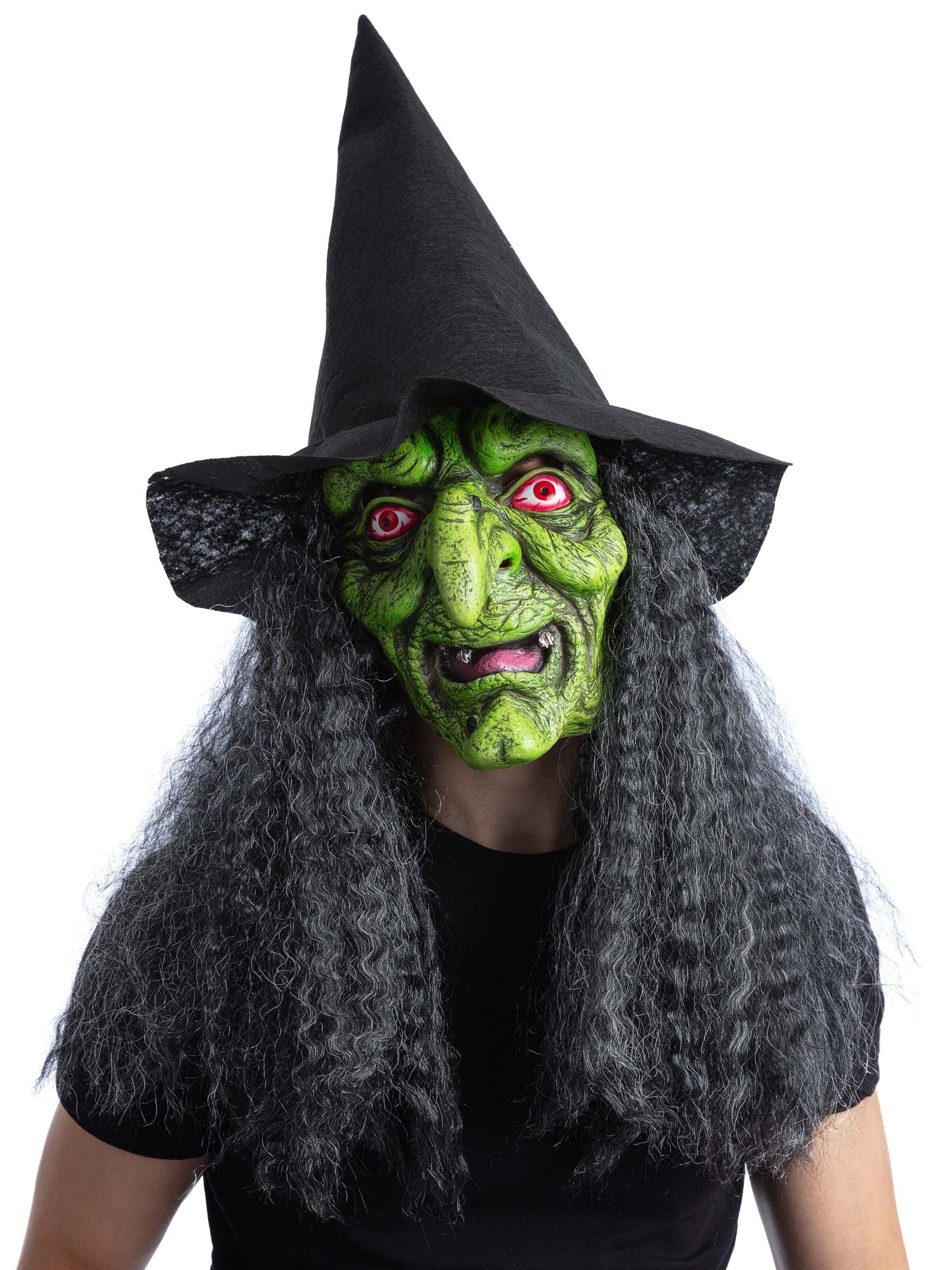 smiffys-makeup-fx-wicked-witch-latexmaske-gr-n-mit-hut image 1