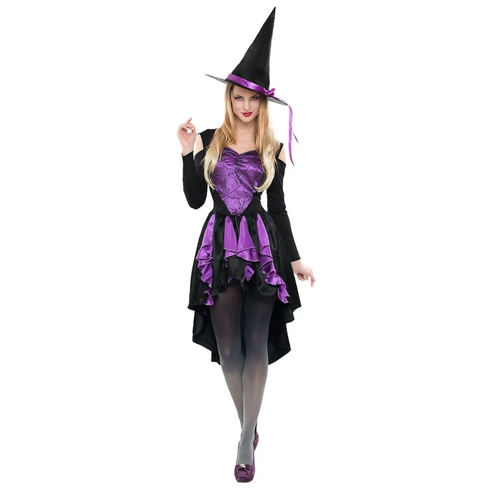 boland-widow-witch-hexenkost-m-damen-kleid-hut-lila image 1