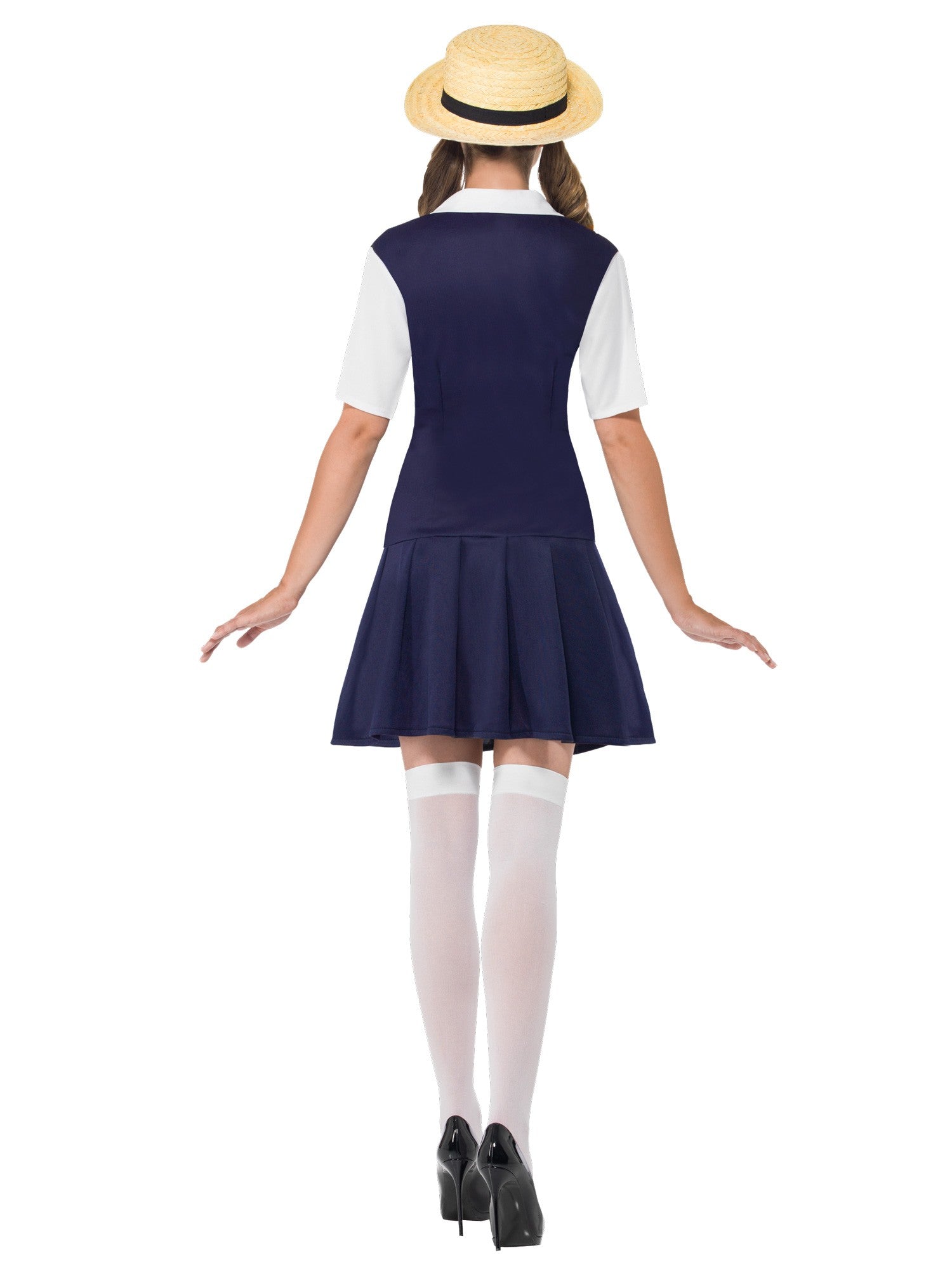 smiffys-fever-school-girl-kost-m-blau-mit-hut-damen image 2