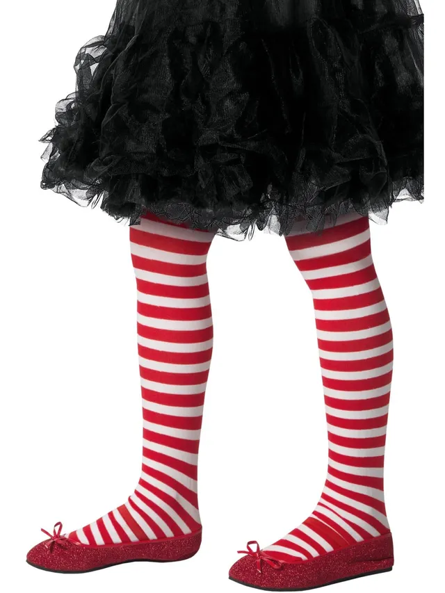 smiffys-fever-kinder-strumpfhose-rot-wei-gestreift-6-12-j image 1