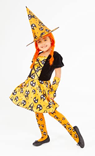 rubie-s-deluxe-hexe-mininos-kost-m-orange-mit-hut-m image 7