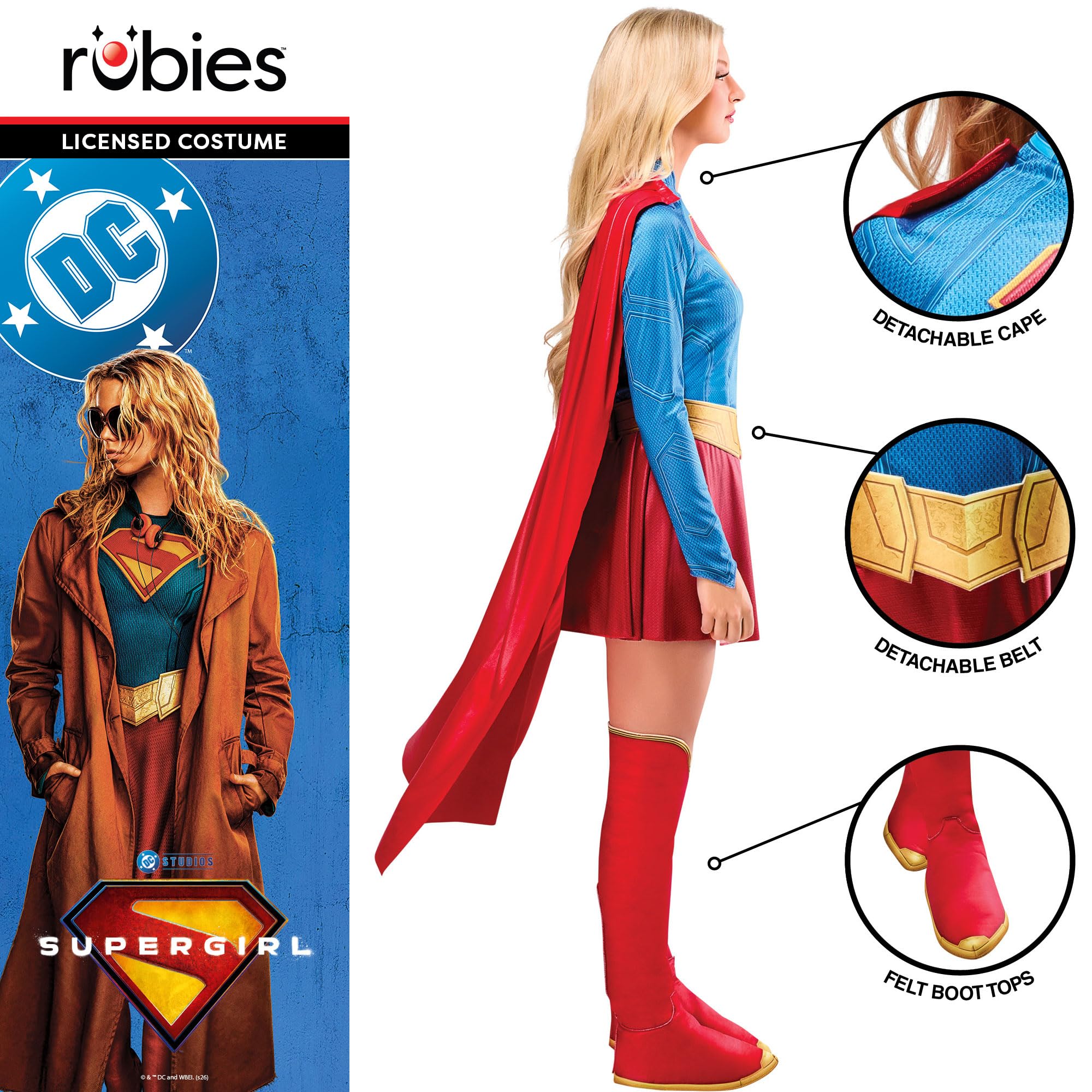rubie-s-deluxe-supergirl-kost-m-damen-xl-kleid image 3