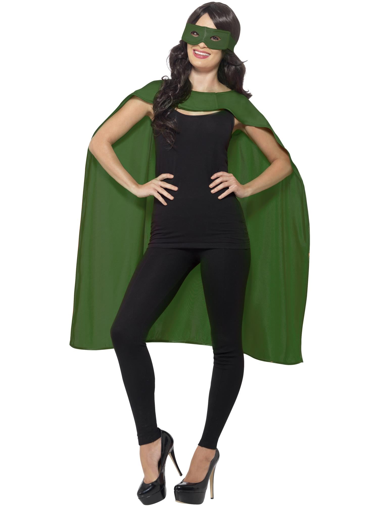 smiffys-fever-cape-gr-n-mit-augenmaske-superheld-umhang image 2