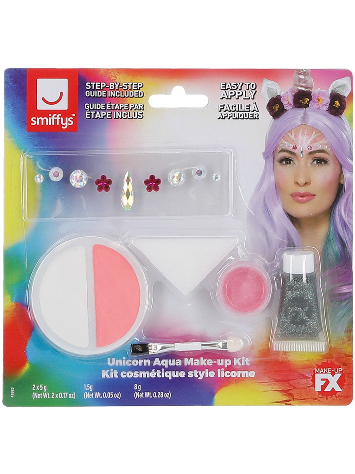 smiffys-fever-einhorn-schminkset-aqua-glitzer-steine image 8