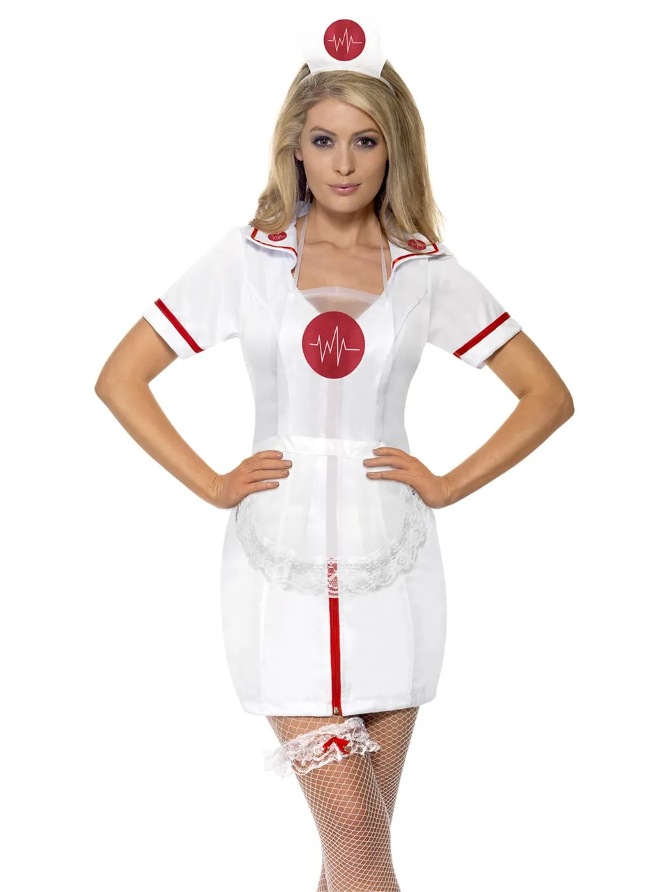 smiffys-fever-krankenschwester-set-wei-haube-sch-rze image 1