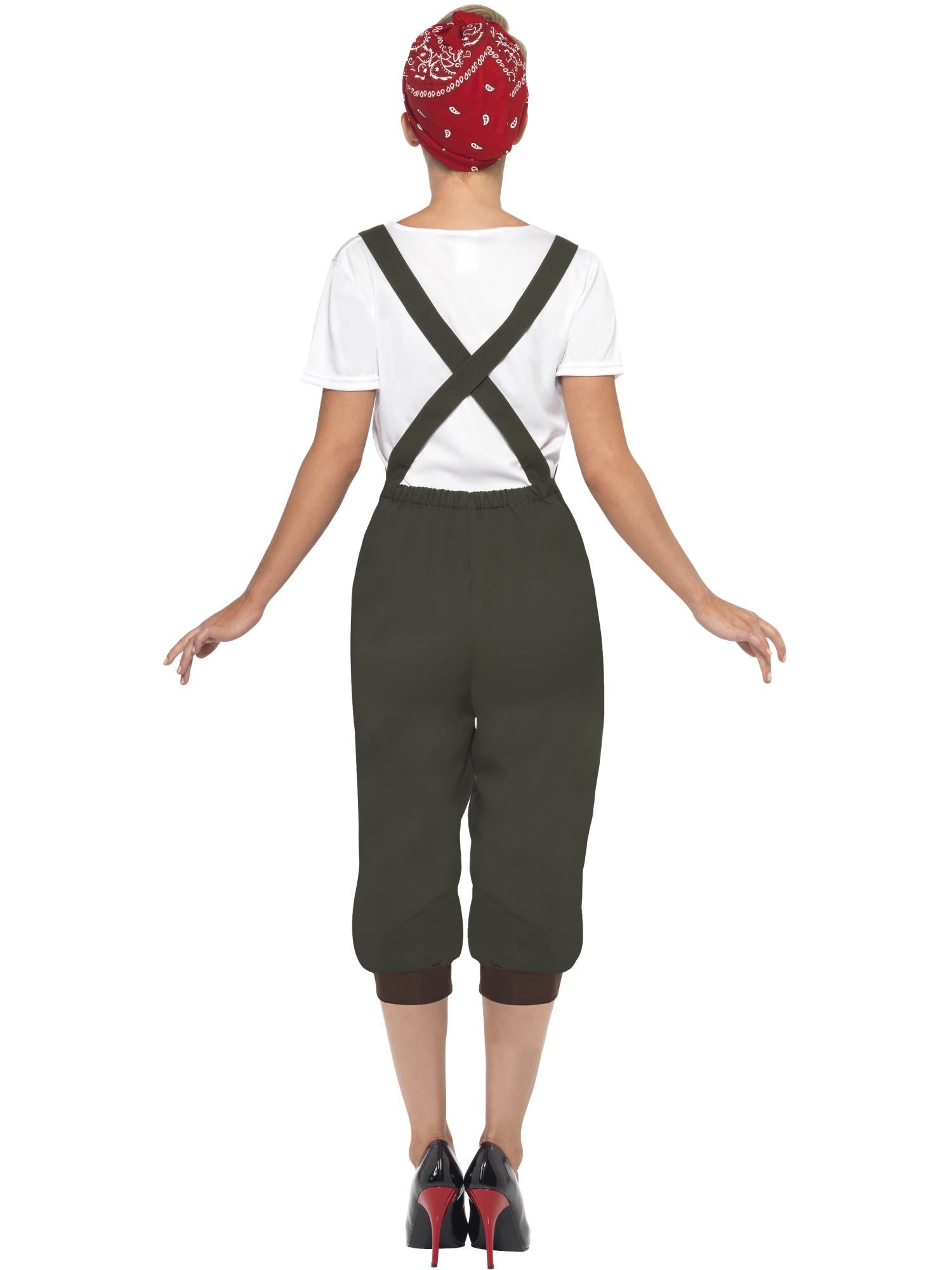 smiffys-fever-ww2-land-girl-kost-m-gr-n-damen image 2