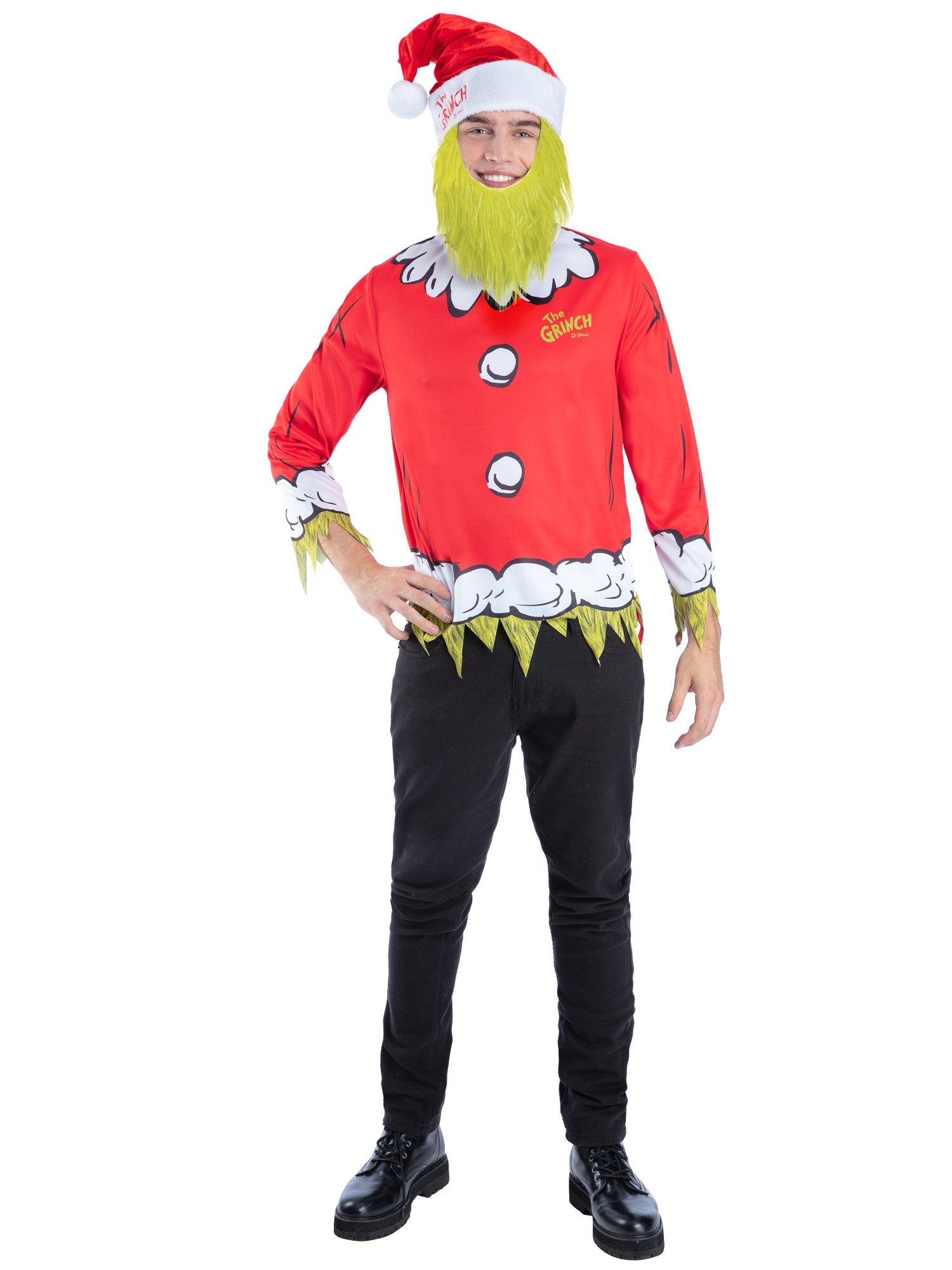 smiffys-fever-grinch-santa-kit-kost-mset-rot-gr-l image 1