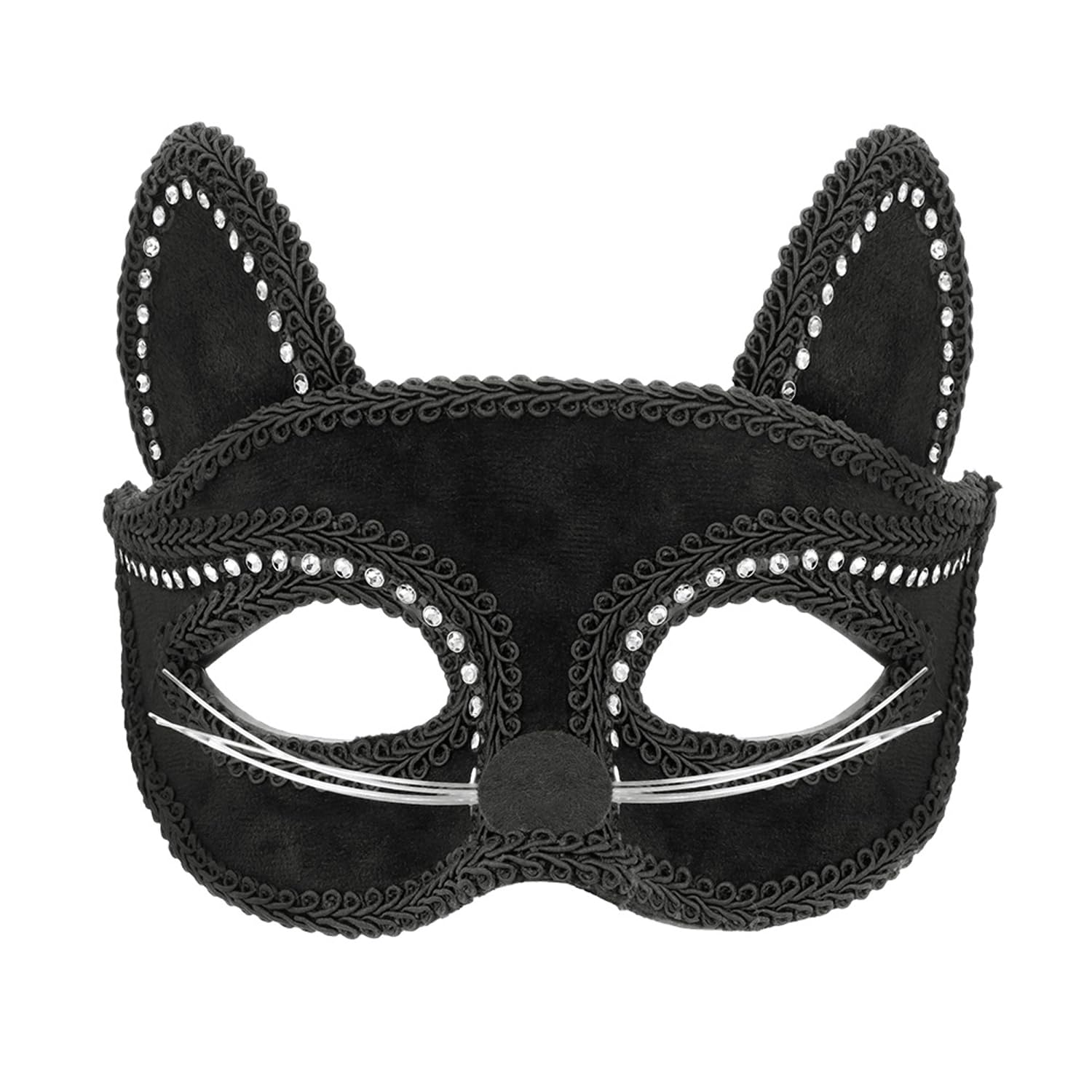 boland-charming-cat-katzenmaske-schwarz-mit-strass-samt image 2