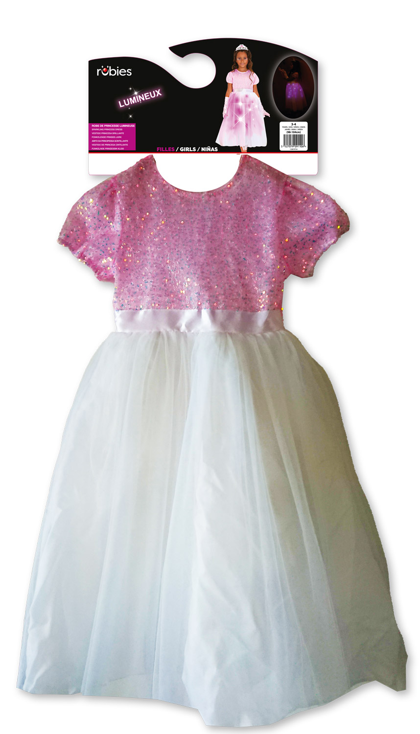 rubies-prinzessin-kost-m-leuchtend-pailletten-mit-zubeh-r image 2