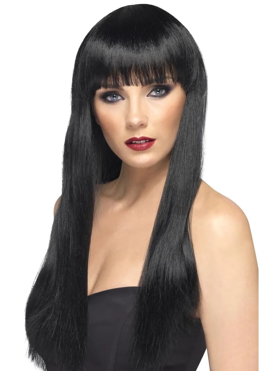 smiffys-fever-beauty-per-cke-schwarz-lang-glatt-mit-pony-damen image 1