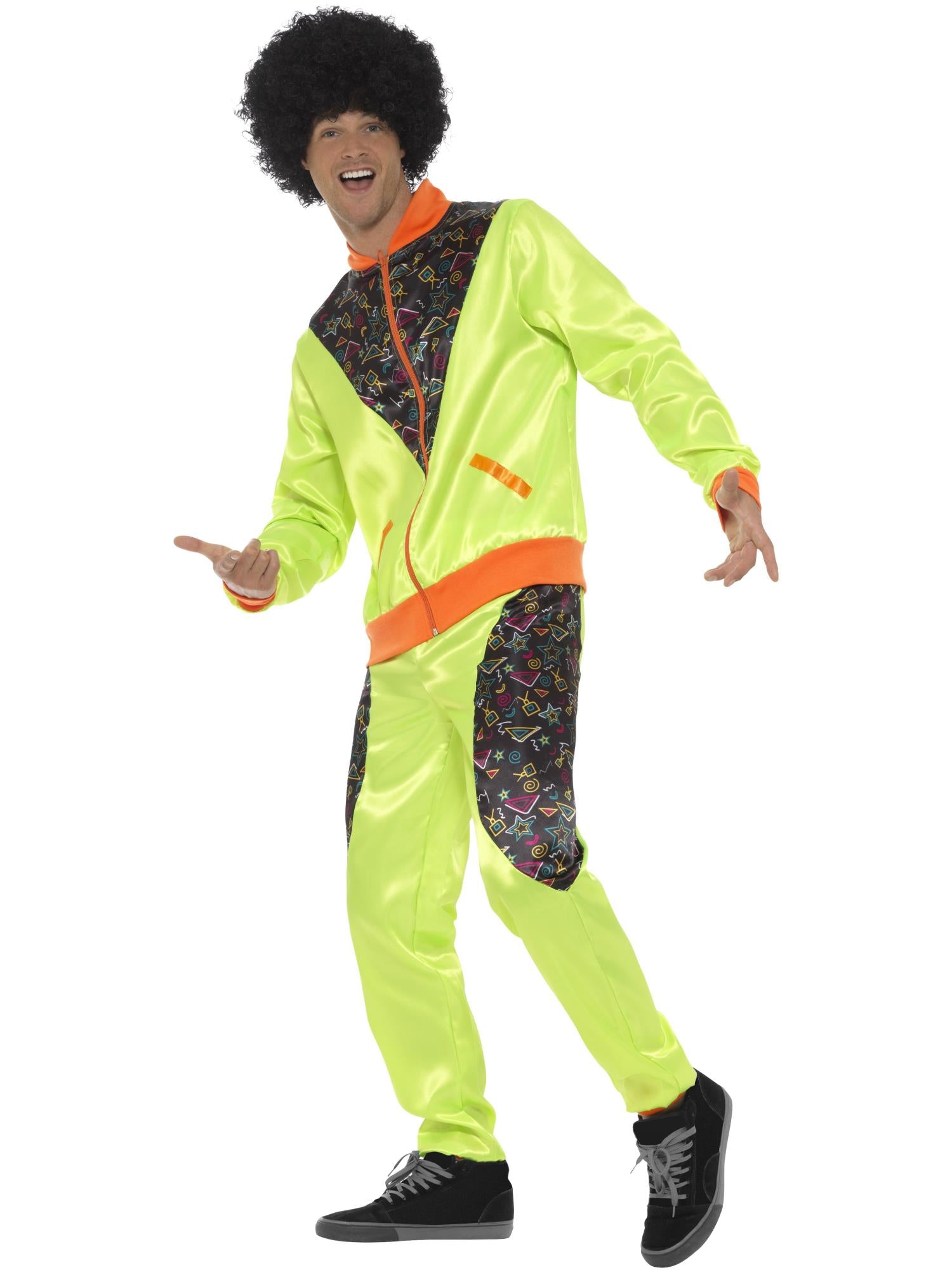 smiffys-fever-80s-shell-suit-kost-m-herren-neongr-n-l image 3