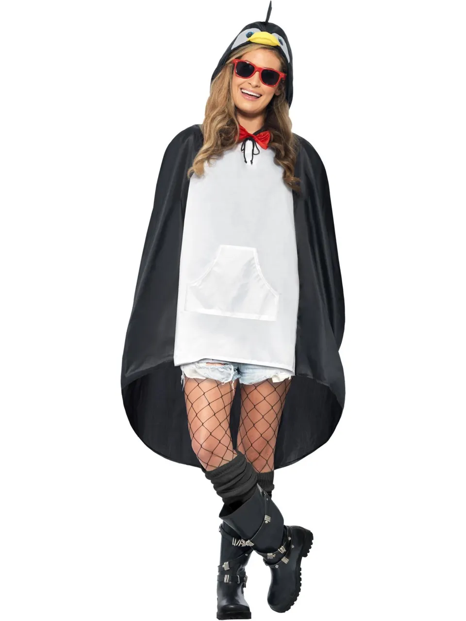 smiffys-fever-pinguin-party-poncho-kost-m-schwarz-wei-einheitsgr-e image 1